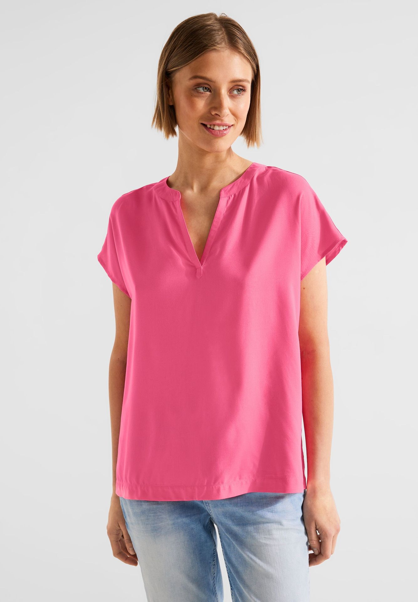 Street-One Qr shirtblouse w splitneck ROSE 2900140624129 Street-One Qr shirtblouse w splitneck ROSE 2900140624129