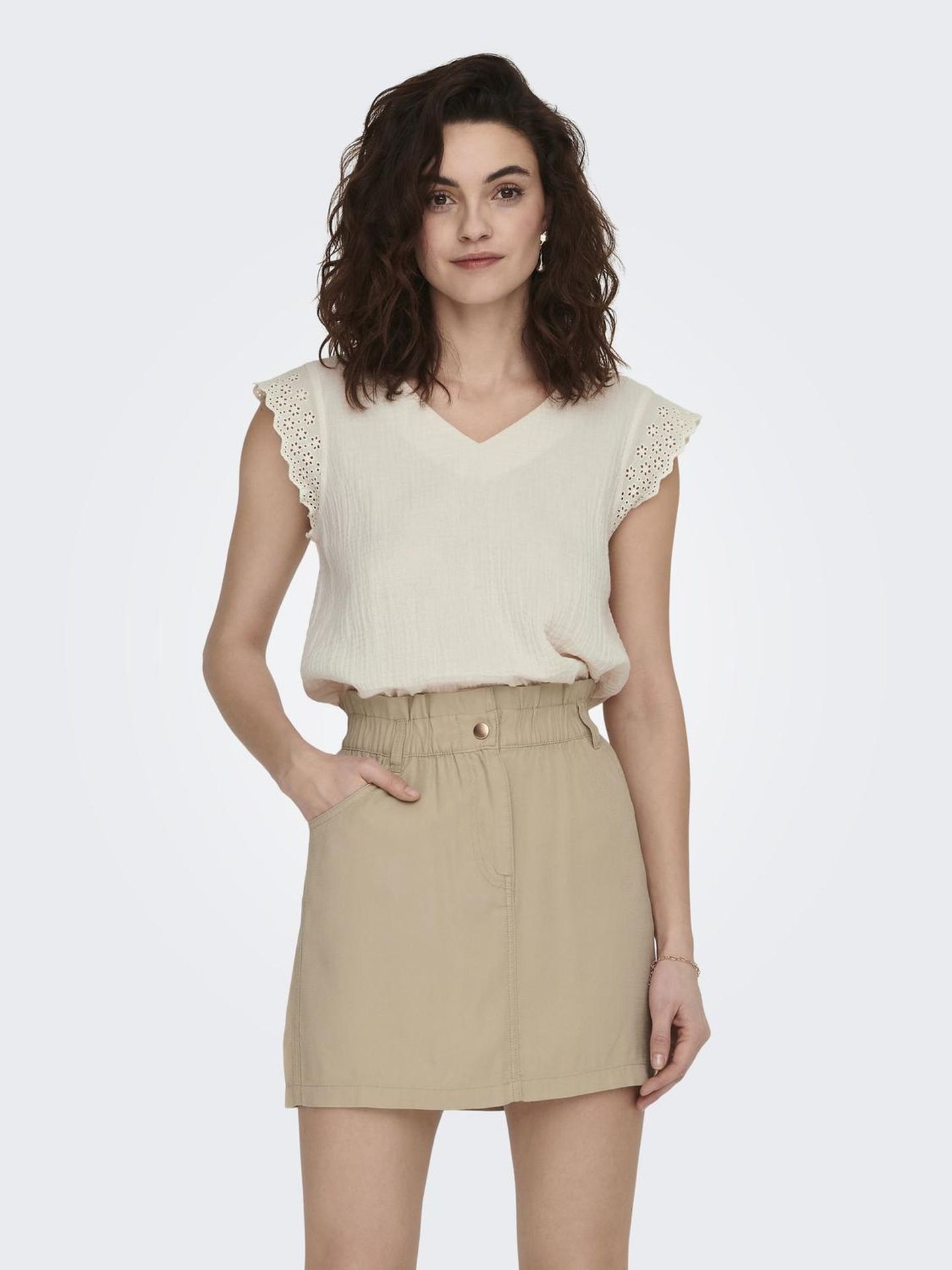 Only ONLTHYRA SL MIX TOP WVN Cloud Dancer 2900154294011