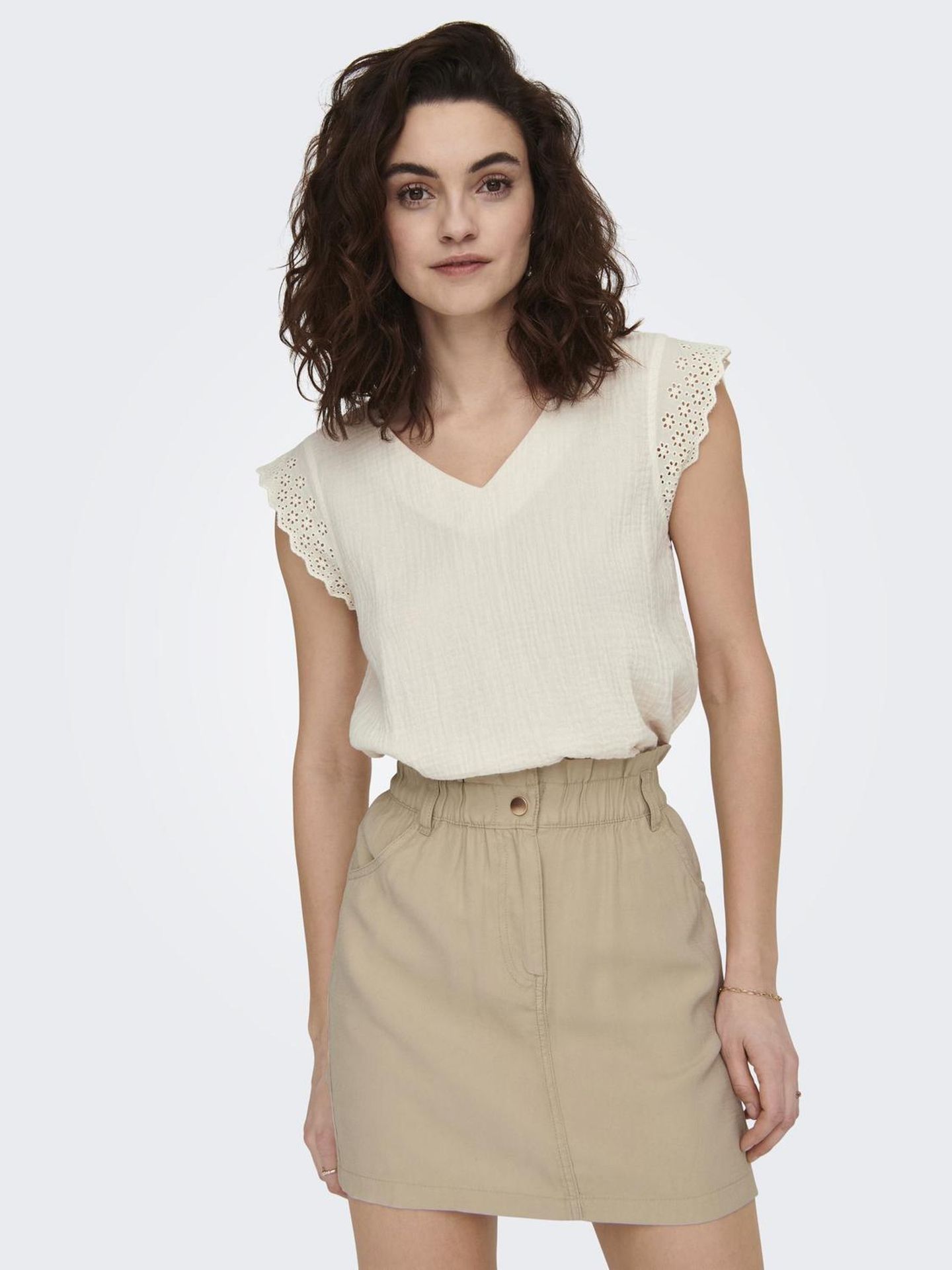 Only ONLTHYRA SL MIX TOP WVN Cloud Dancer 2900154294011