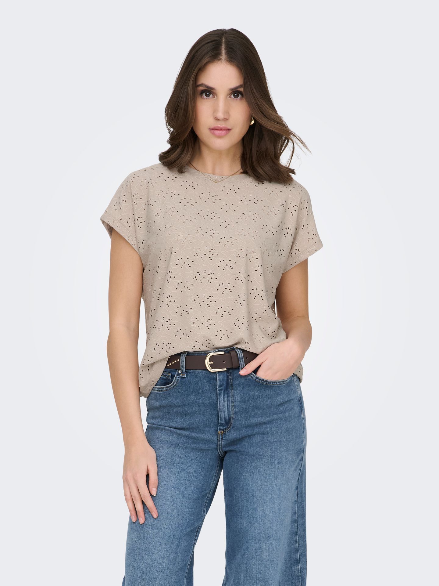 Only ONLSMILLA S/S TOP JRS NOOS Chateau Gray 00103861-EKA26011400001596