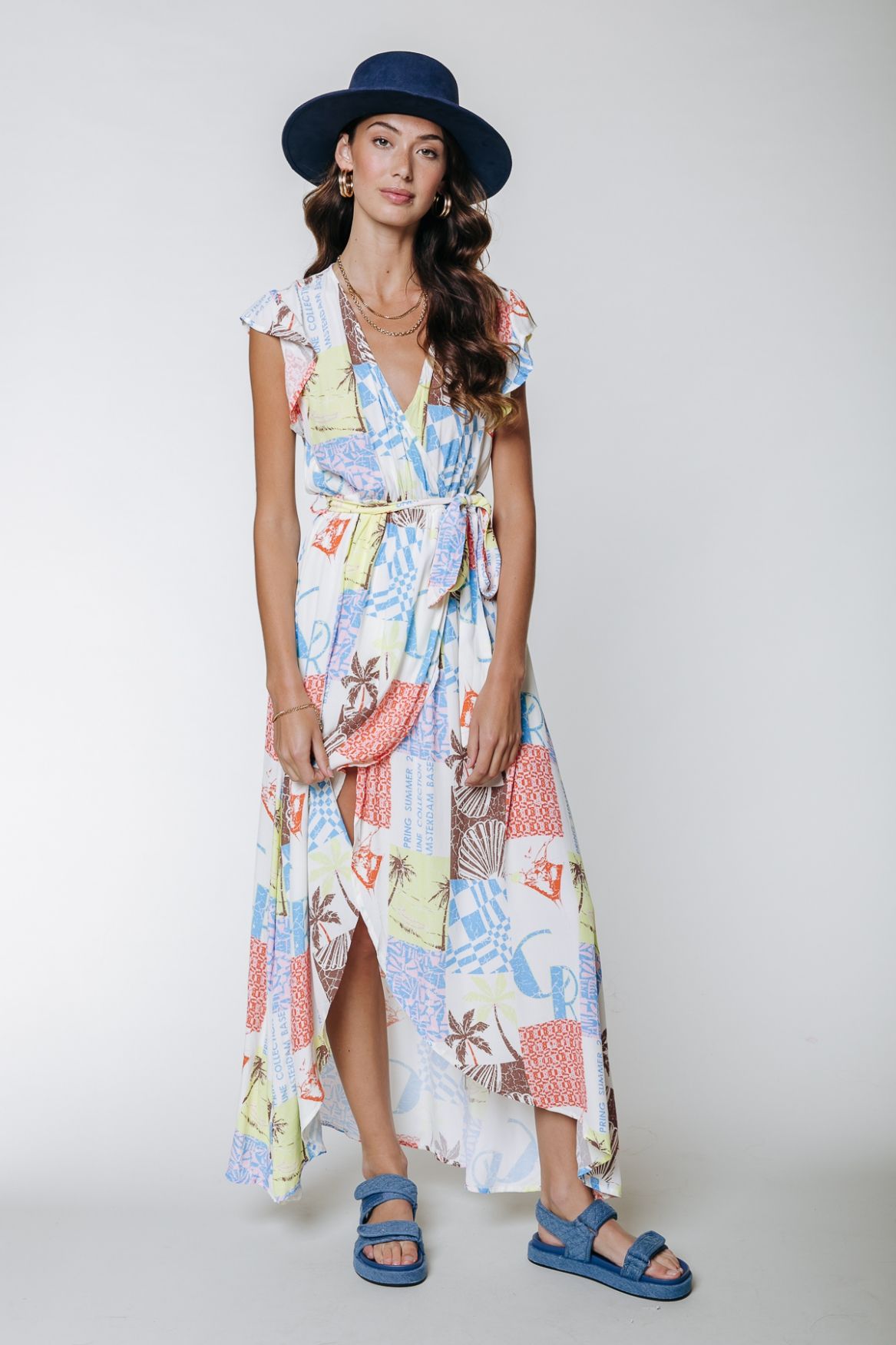 Colourful Rebel Elva Patchwork Maxi Dress 102 multicolor 00103916-EKA26011600000003