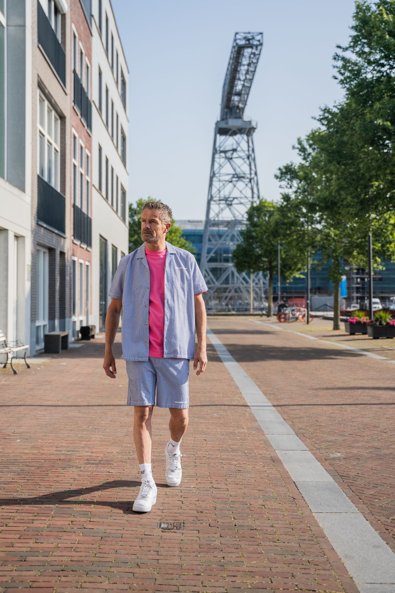 Colourful Rebel Ezra Boulevard Stripes Short Sleeve Shirt 103 white/ blue 2900139073075