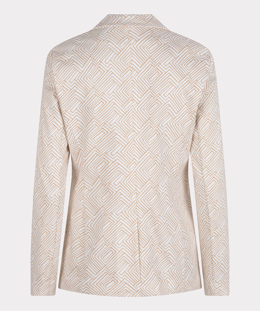 Esqualo Blazer stretch square stripe print 180 180 sand 2900139104144