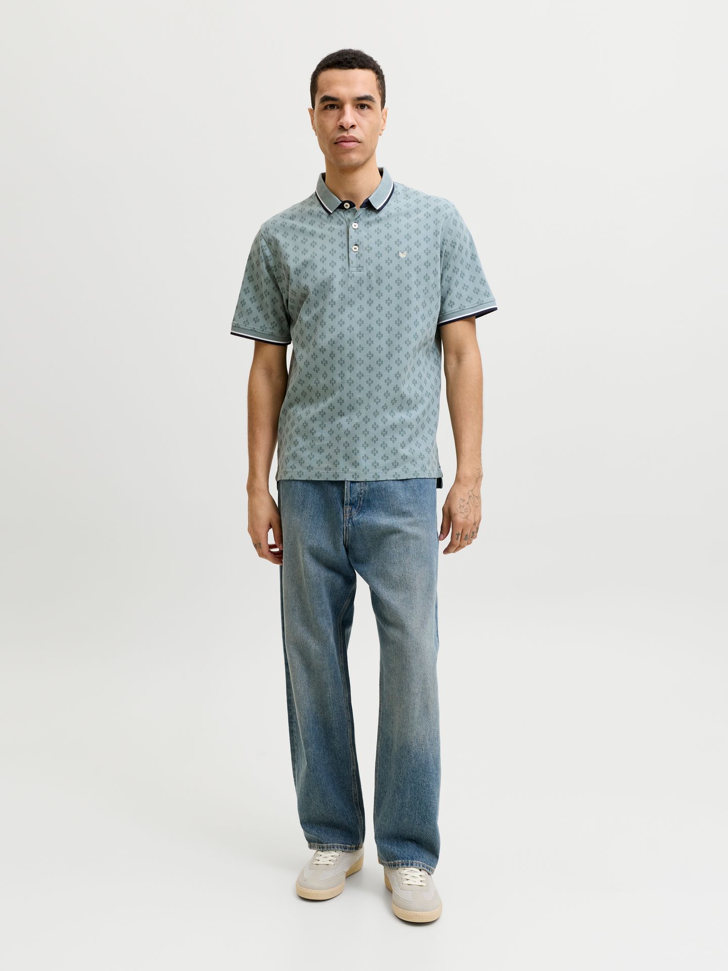 Jack & Jones JPRPAULOS PLAY AOP BLU. SS POLO Stormy Sea 2900165937044