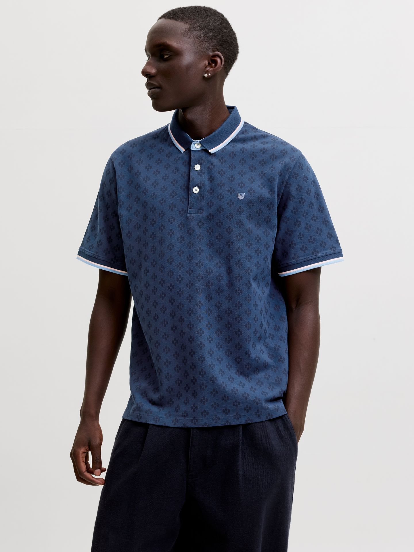Jack & Jones JPRPAULOS PLAY AOP BLU. SS POLO Pageant Blue 2900165940020