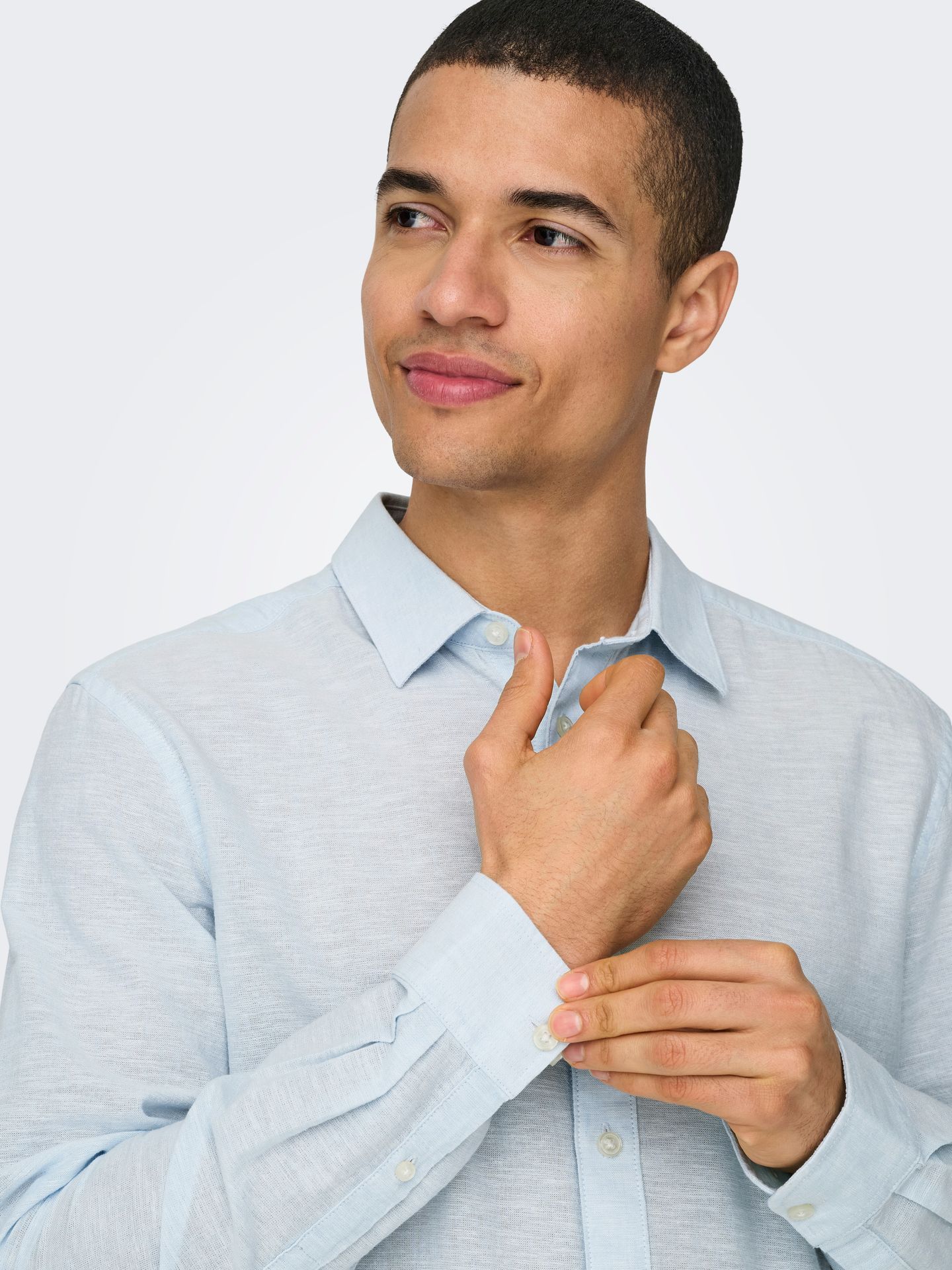 Only & Sons ONSCAIDEN LS SOLID LINEN SHIRT NOOS Cashmere Blue 2900164080031