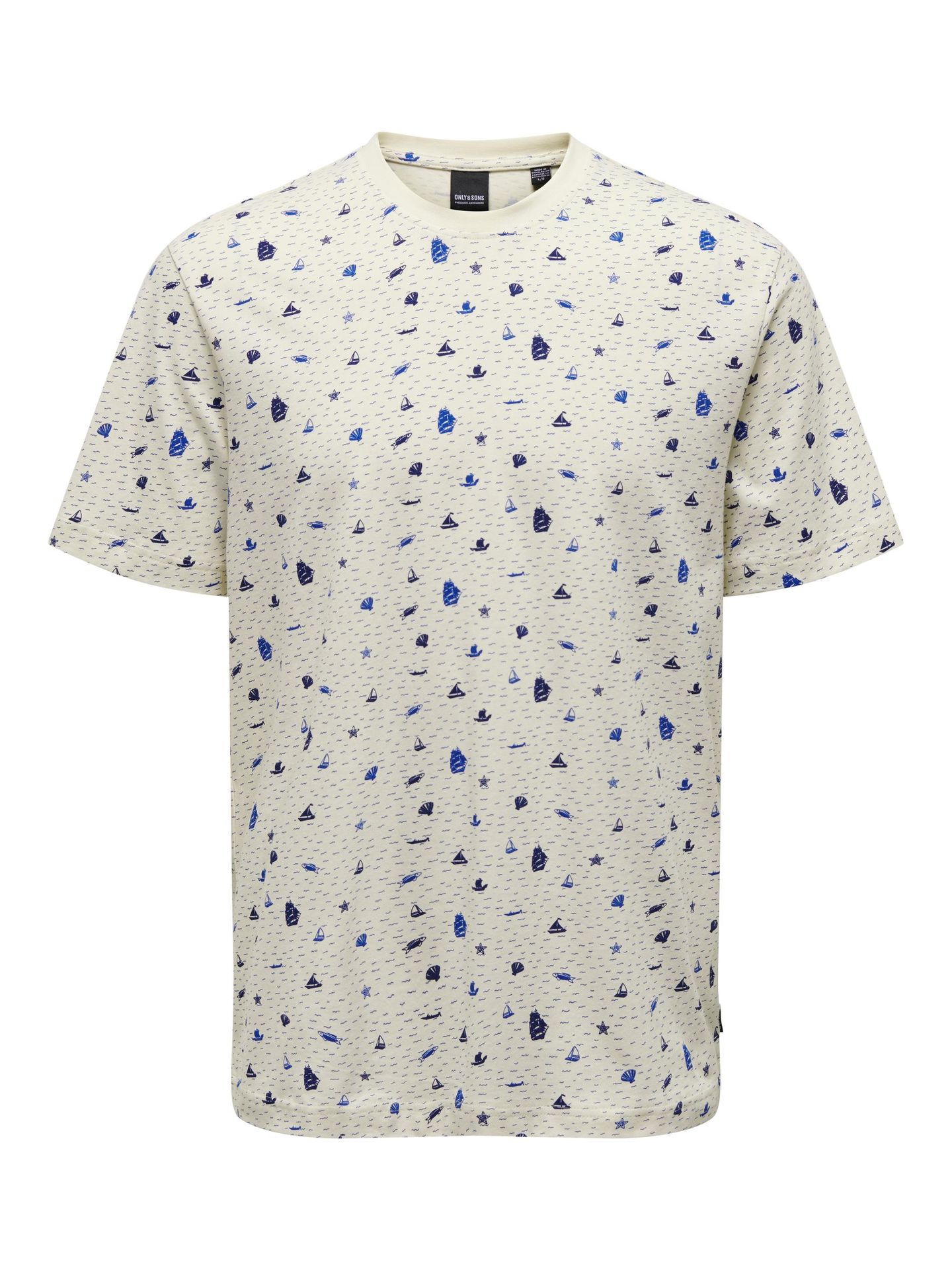 Only & Sons ONSLEVI REG DITSY AOP SS TEE CS Antique White 00103996-EKA26011400001539