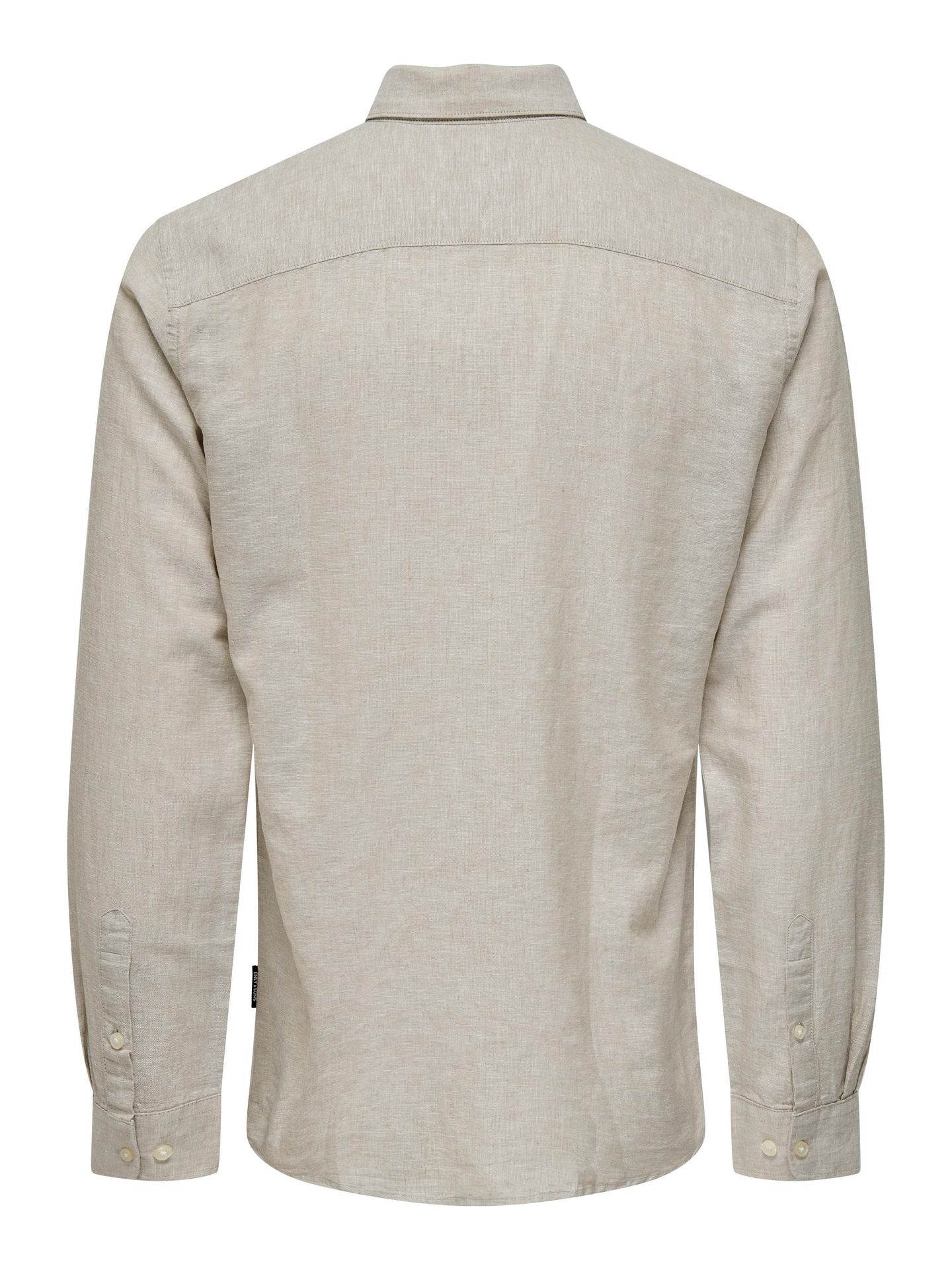 Only & Sons ONSCAIDEN LS SOLID LINEN MAO SHIRT Chinchilla 2900139189059