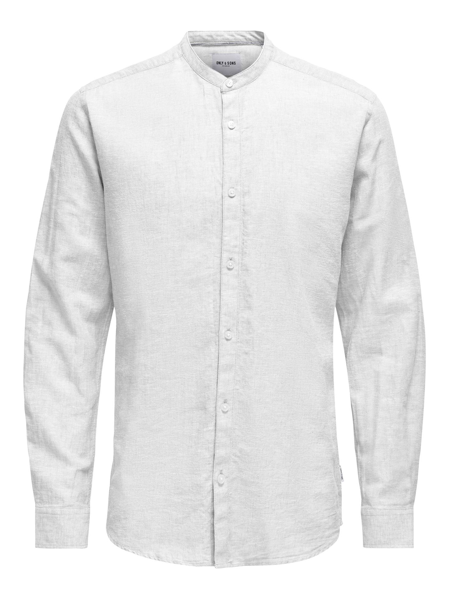 Only & Sons ONSCAIDEN LS SOLID LINEN MAO SHIRT White 00103998-EKA26011400000111