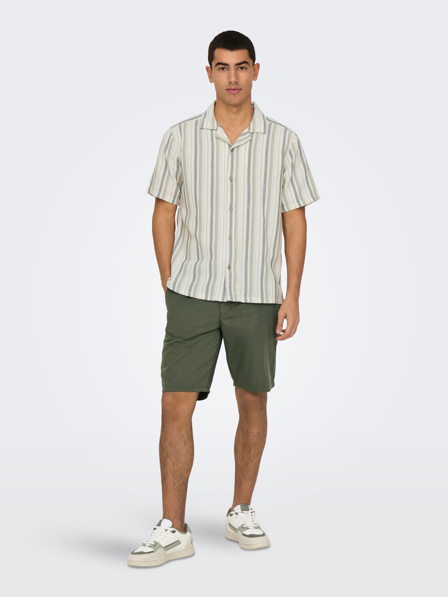 Only & Sons ONSTREV LIFE REG STRUC STRIPE SS SH Seagrass/Multi Stripe 2900164180045
