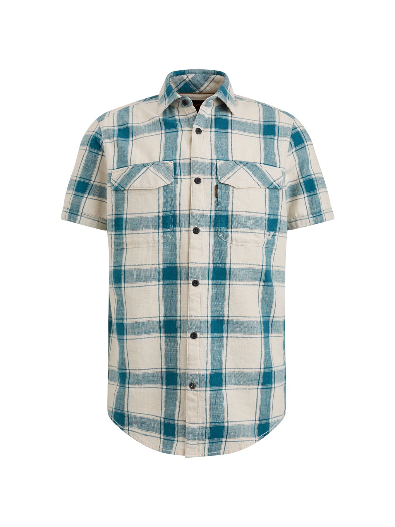 Pme Legend Short Sleeve Shirt Slub Check Will Ink Blue 00104061-5234