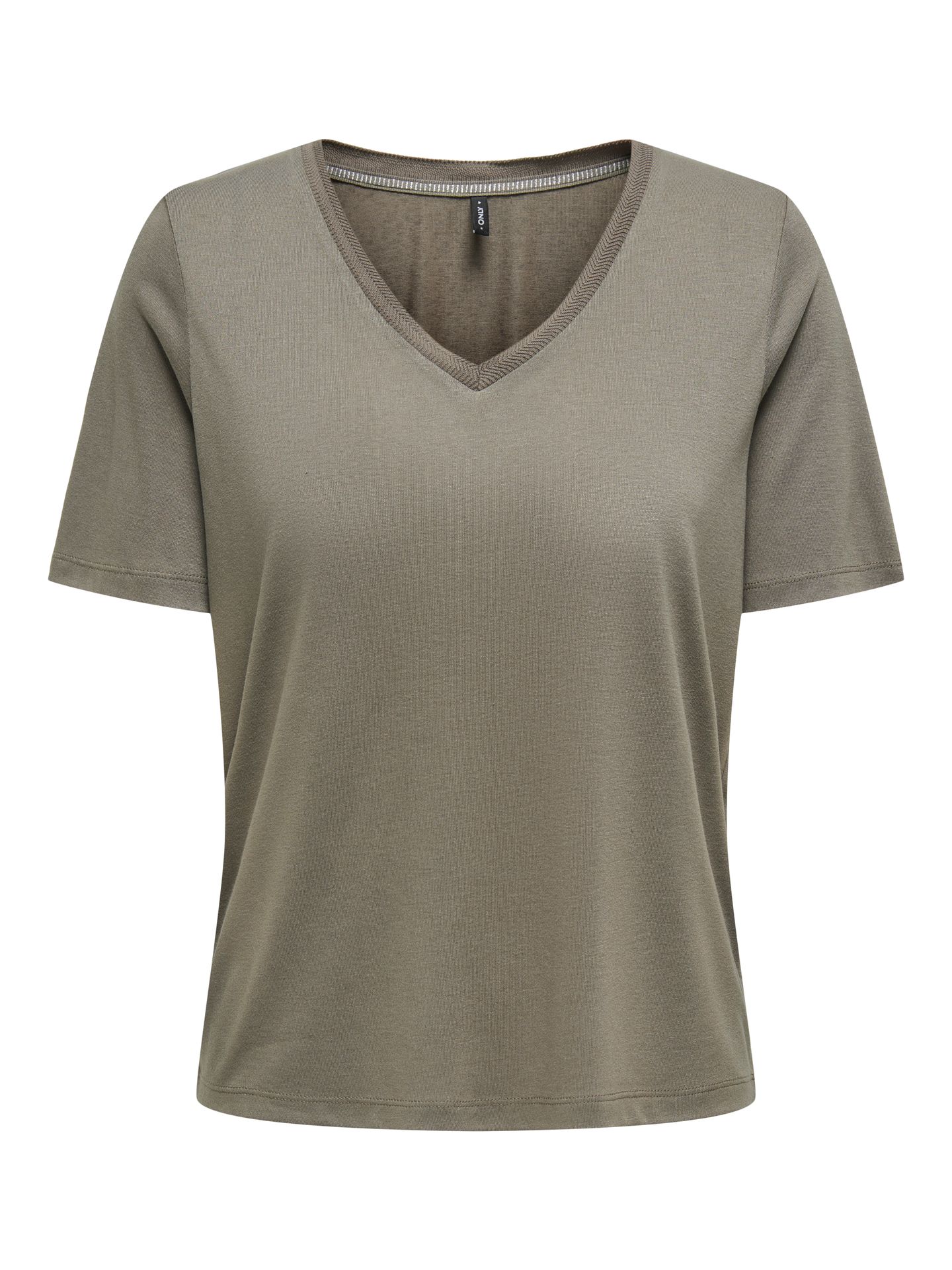 Only ONLELISE S/S V-NECK TOP JRS Walnut 2900156135046 Only ONLELISE S/S V-NECK TOP JRS Walnut 2900156135046