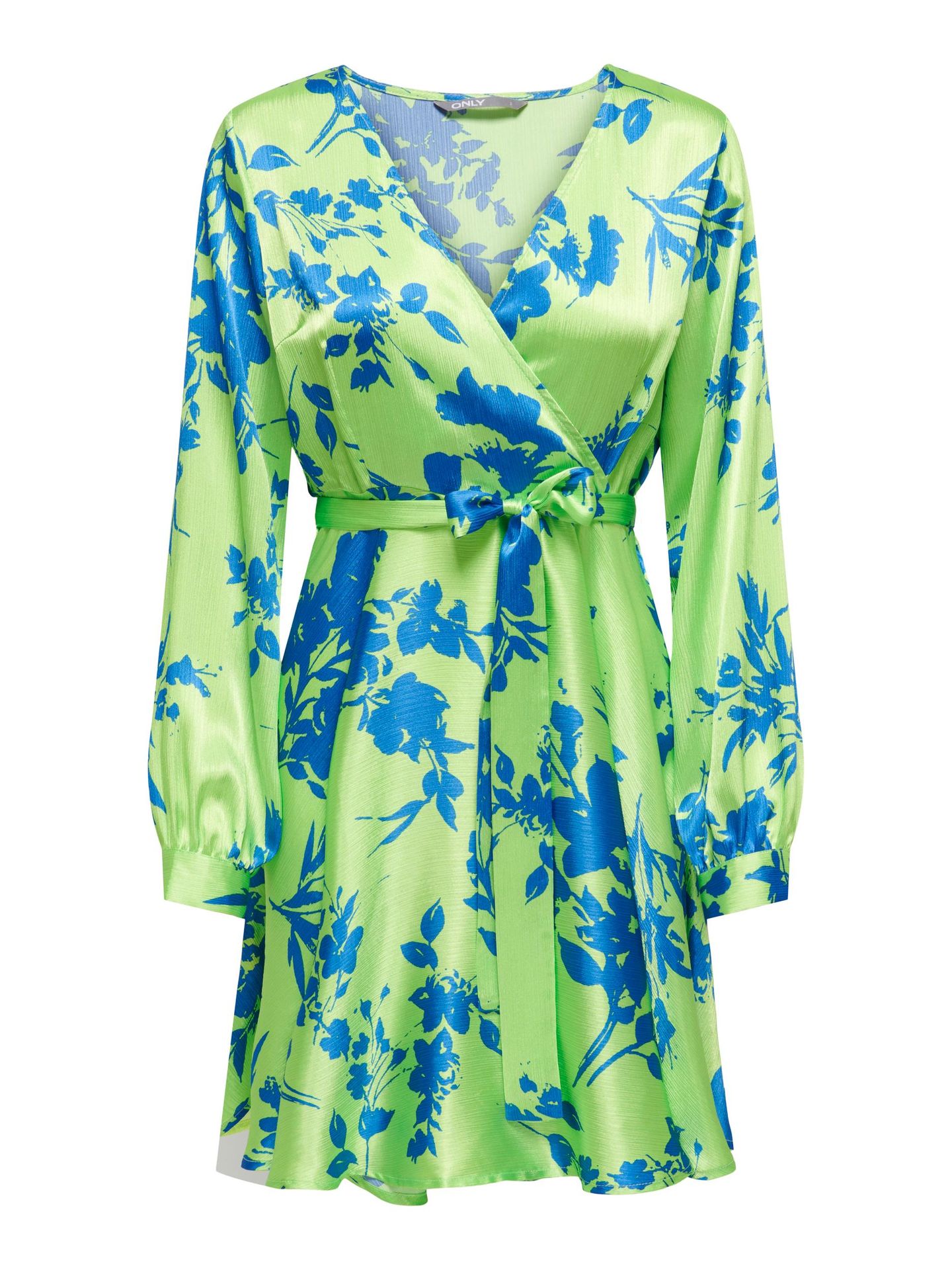 Only ONLSUMMER L/S WRAP DRESS PTM Summer Green/Coast 00104182-EKA26011400001463