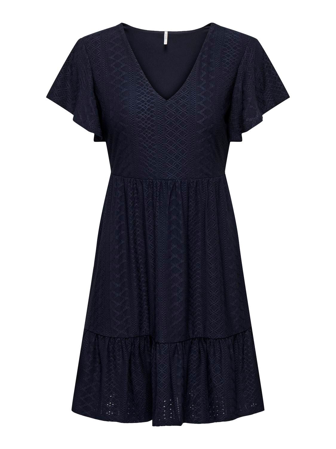 Only ONLSANDRA S/S V-NECK DRESS JRS Night Sky 2900155616010