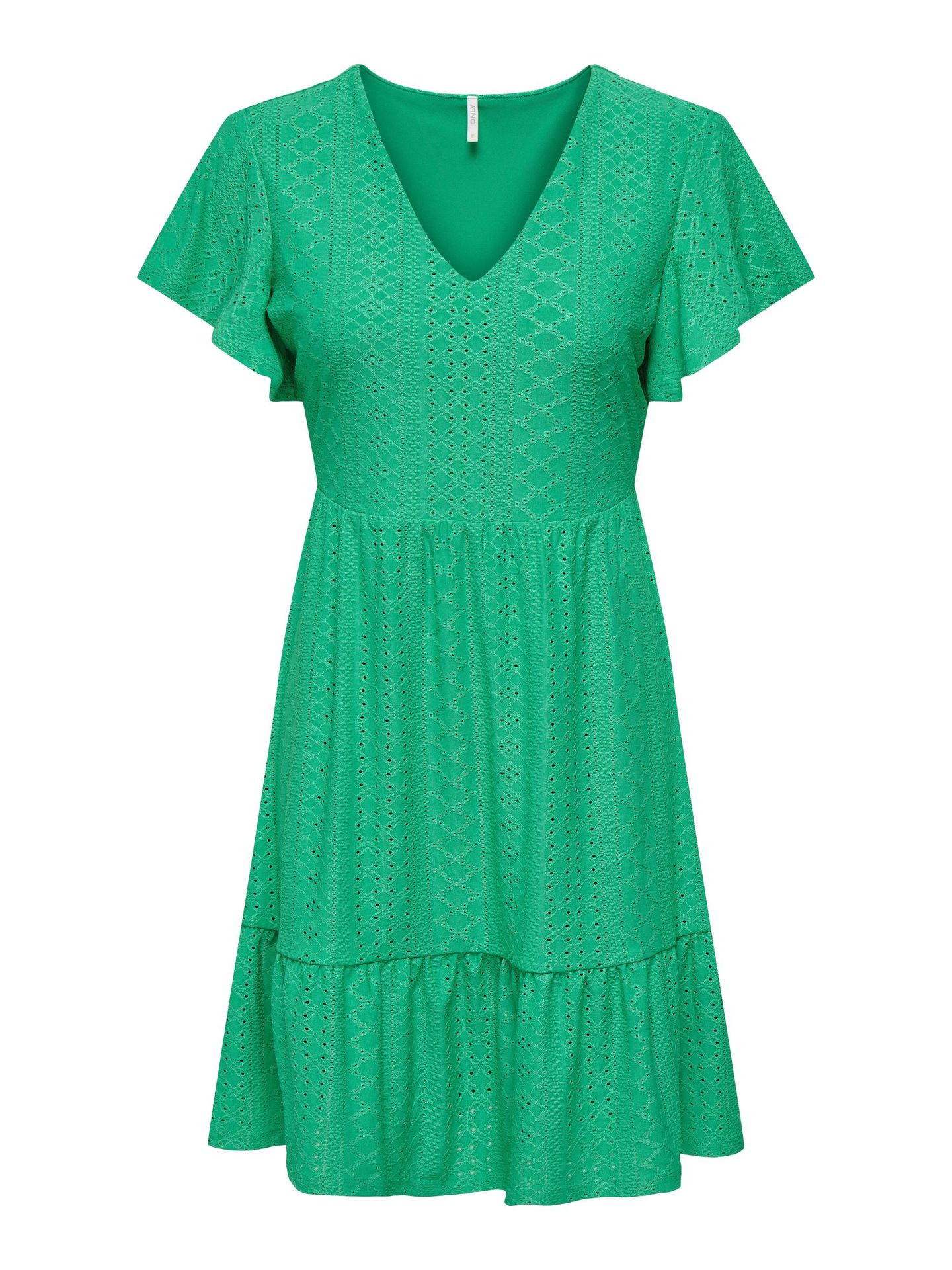 Only ONLSANDRA S/S V-NECK DRESS JRS Simply Green 00104188-EKA26011400001040