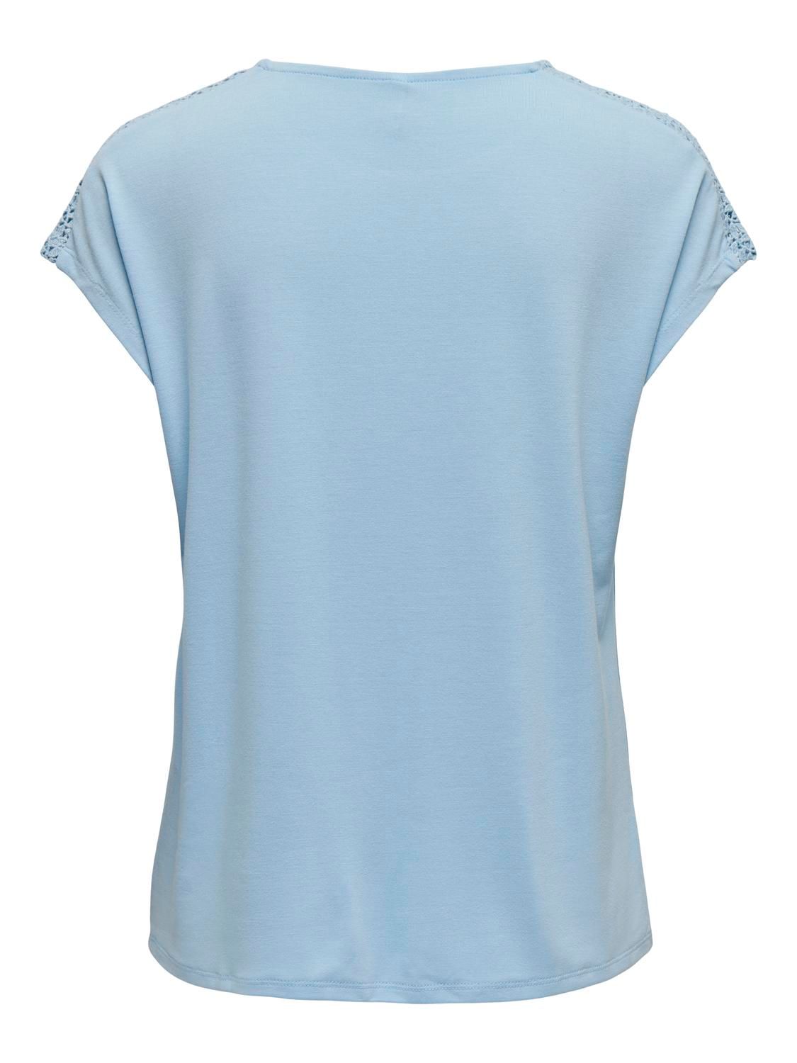 Only ONLTHEA LIFE S/S LACE MIX TOP JRS Clear Sky 2900147889019 Only ONLTHEA LIFE S/S LACE MIX TOP JRS Clear Sky 2900147889019