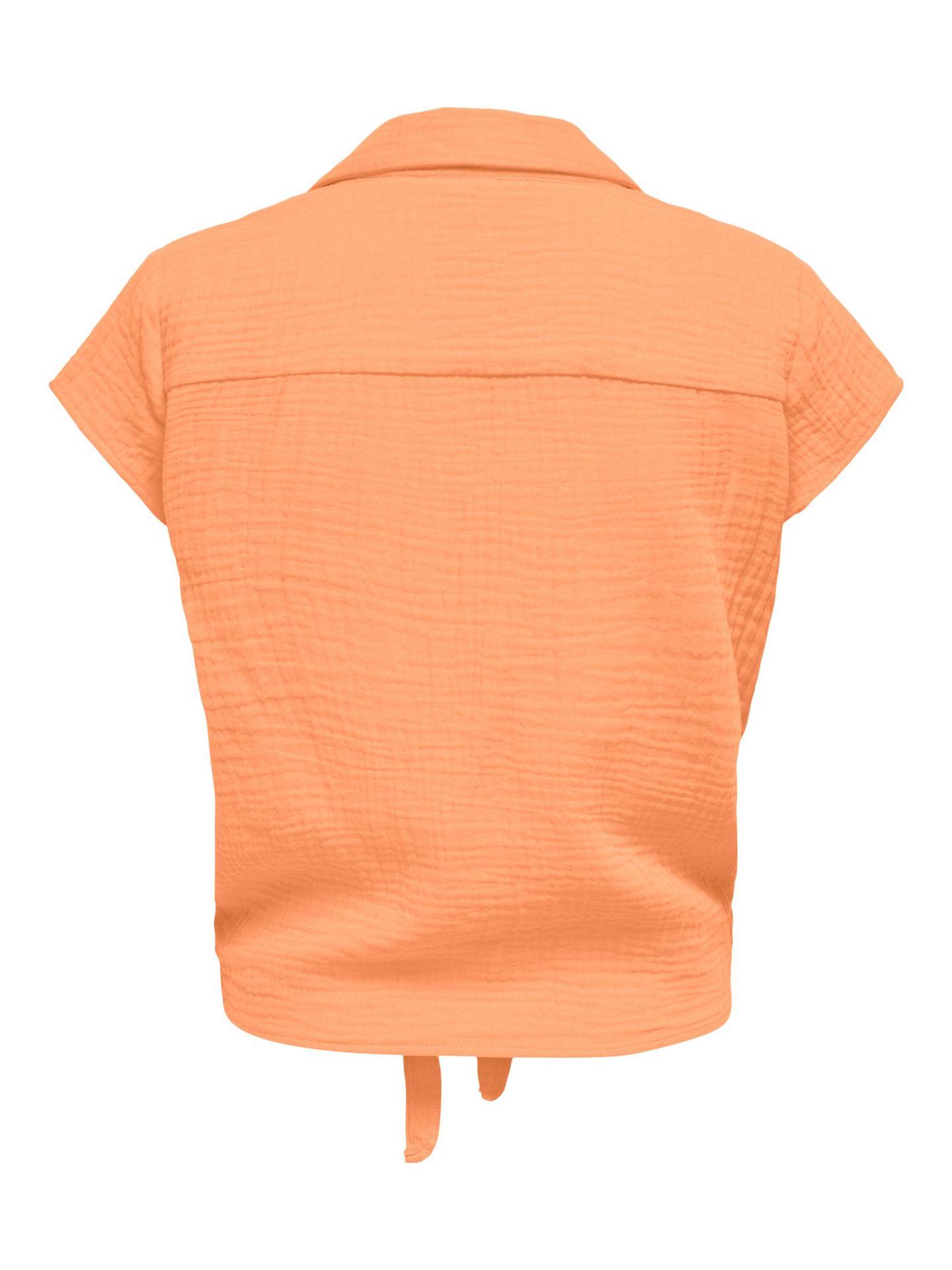 Only ONLTHYRA CAPSLEEVE KNOT SHIRT NOOS Orange Chiffon 2900139510020 Only ONLTHYRA CAPSLEEVE KNOT SHIRT NOOS Orange Chiffon 2900139510020