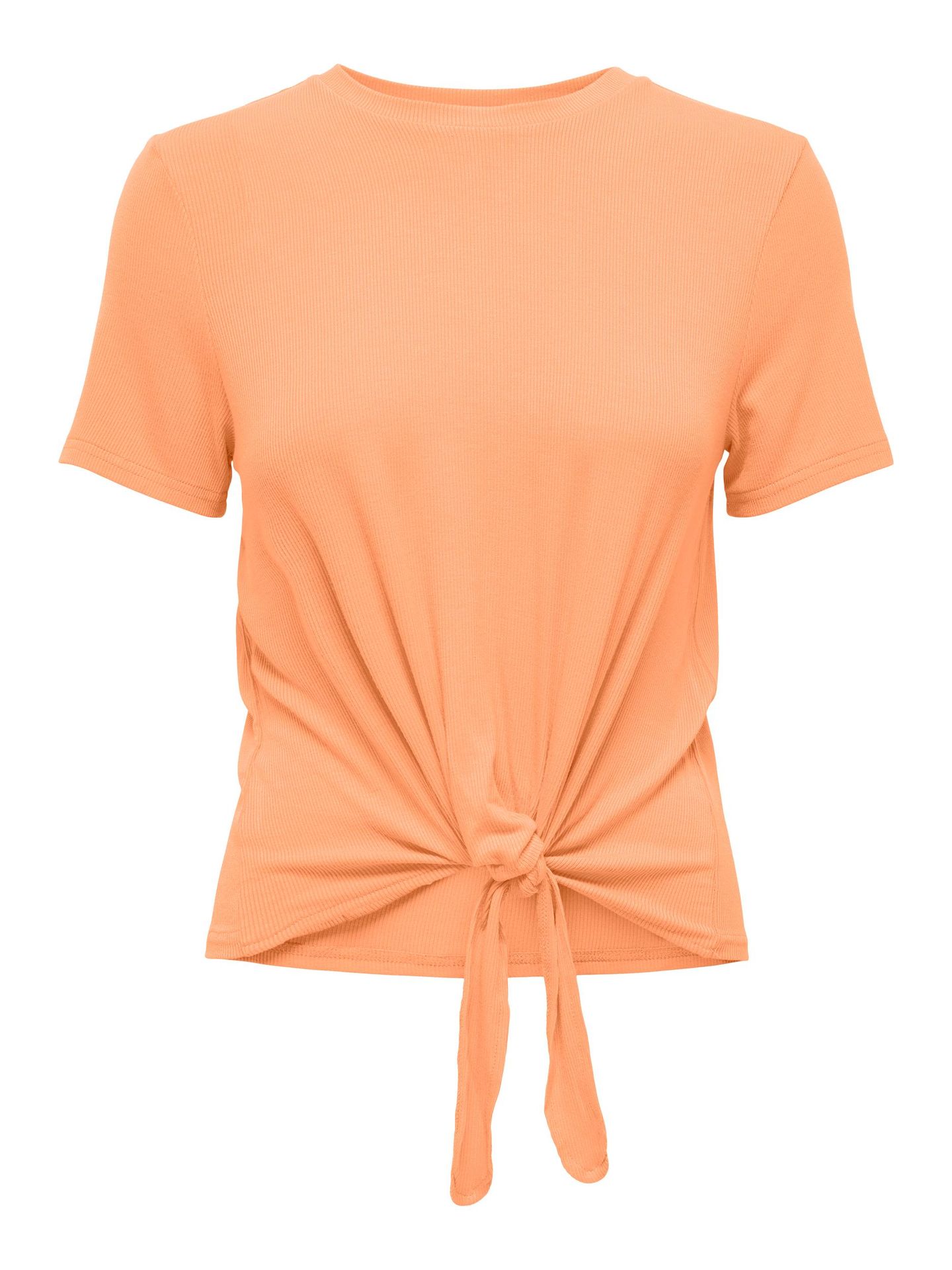 Only ONLBELIA S/S KNOT TOP BOX JRS Orange Chiffon 00104199-EKA26011400001433