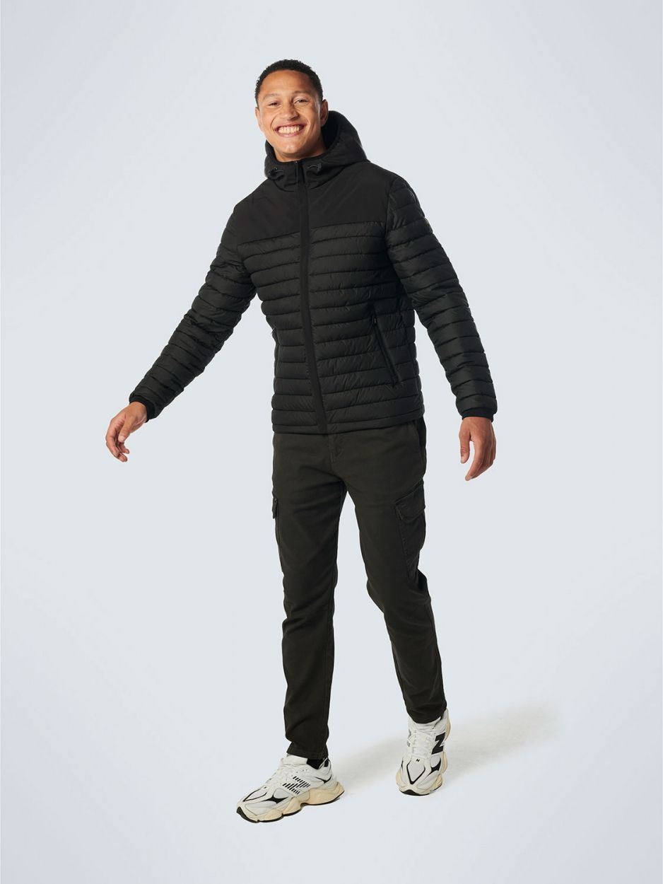 No Excess Jacket Hooded Short Fit Padded Mix Black 020 2900139671028