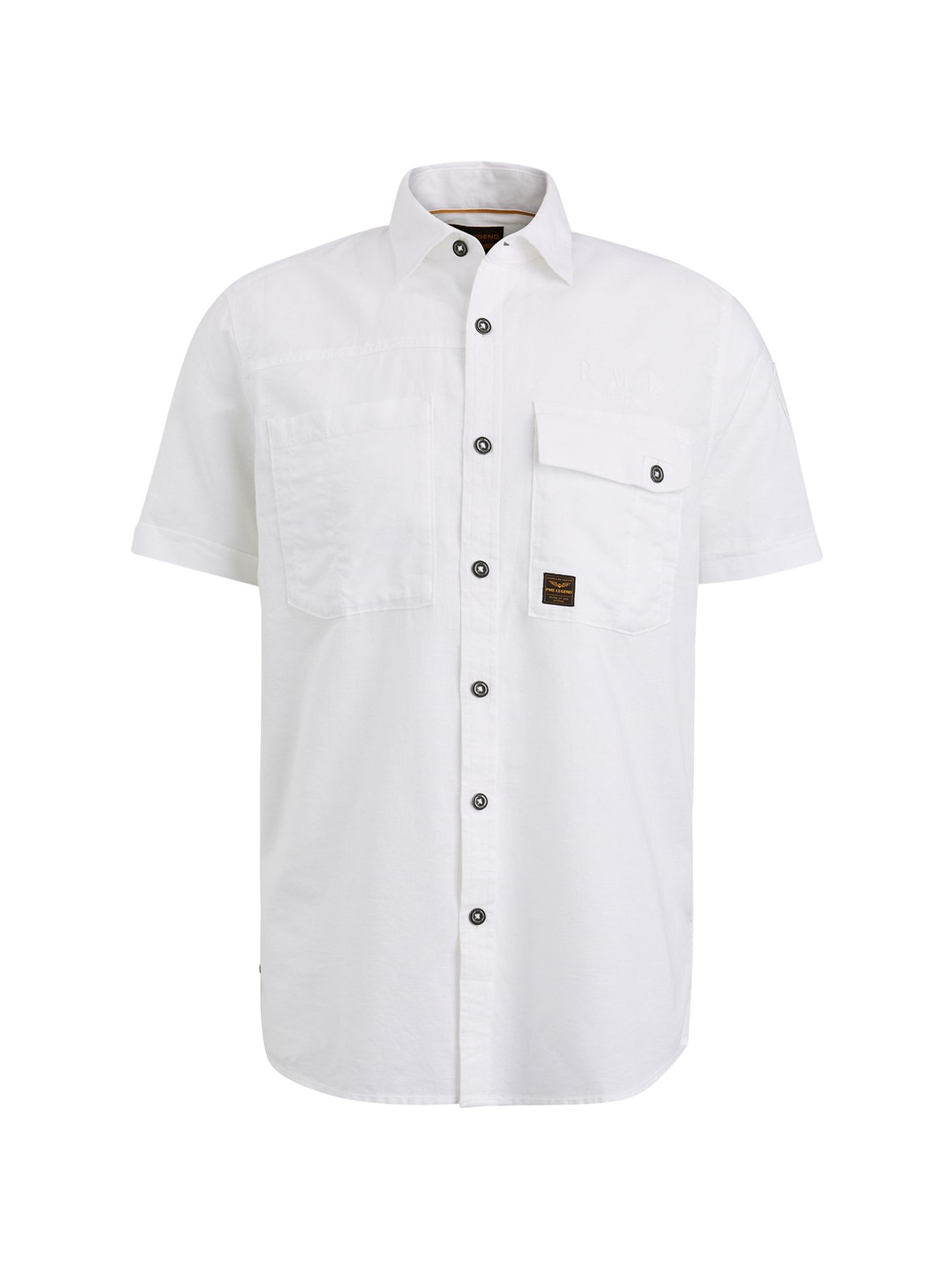 Pme Legend Short Sleeve Shirt Ctn Linen Cargo Bright White 00104340-7003