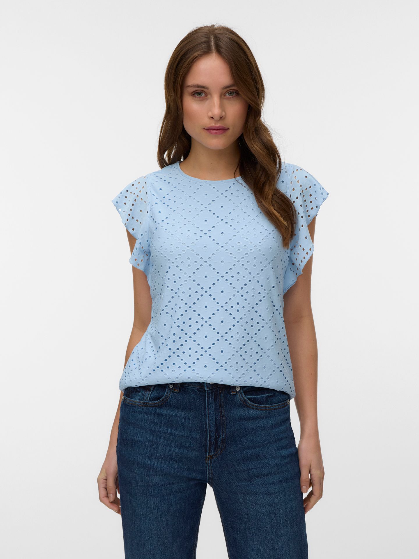 Vero Moda VMTASSA SL FRILL TOP NOOS Cashmere Blue 00104347-EKA26011400000525