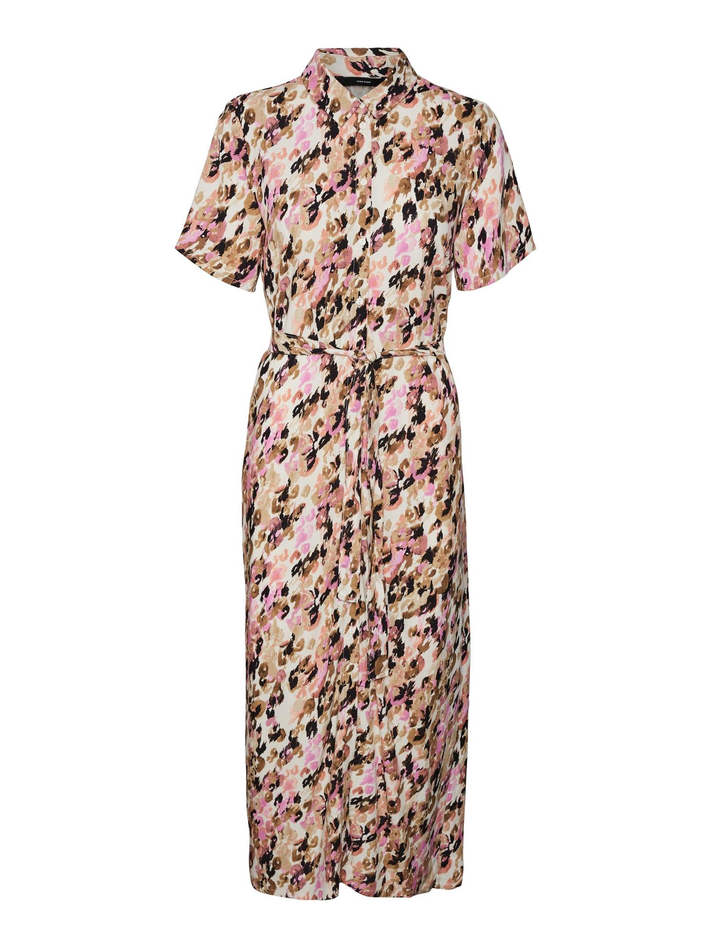Vero Moda VMEASY S/S LONG SHIRT DRESS R1 WVN Tigers Eye/Ina 00104363-EKA26011400001426