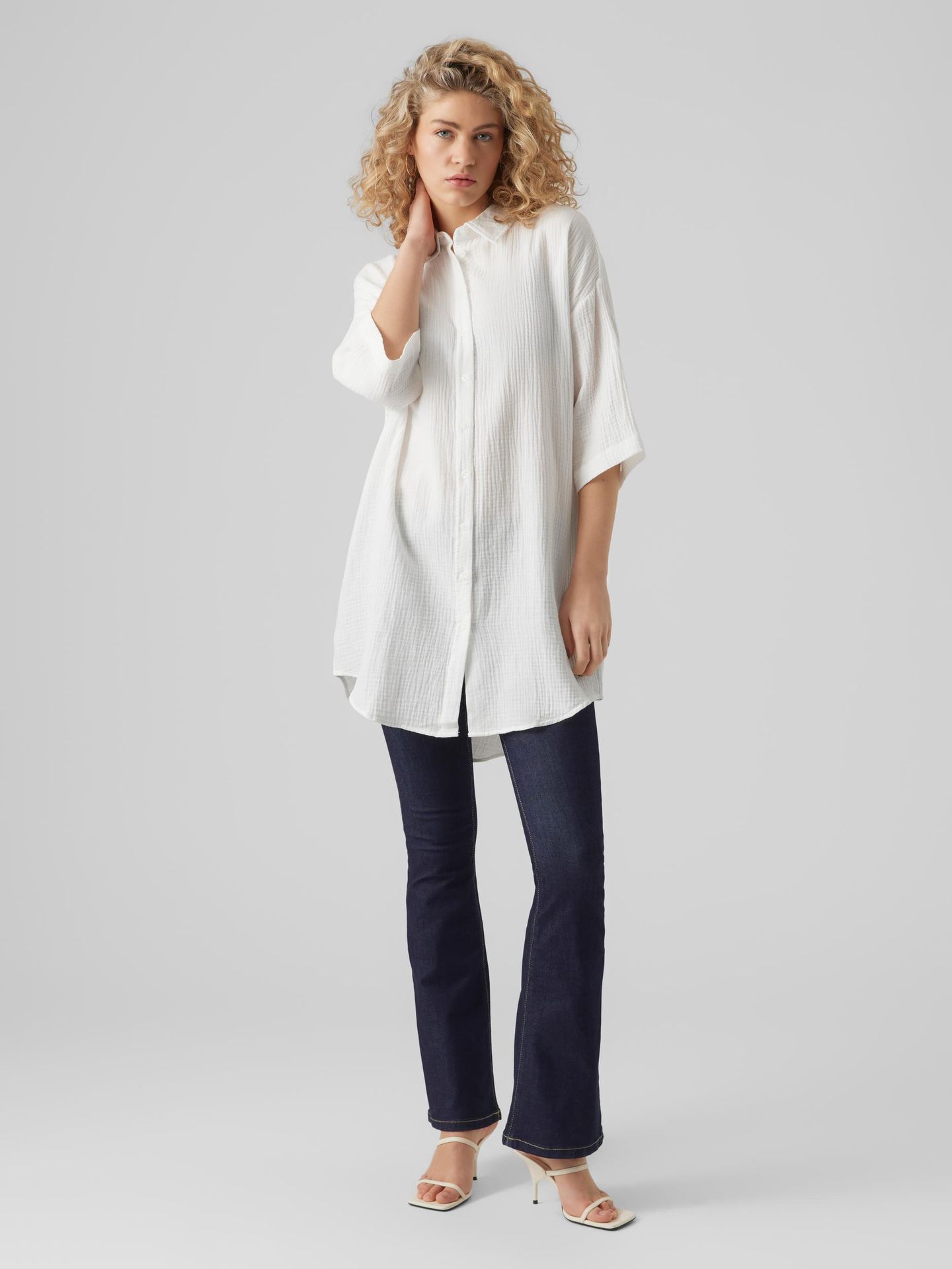 Vero Moda VMNATALI 3/4 LONG OVERSHIRT  NOOS Snow White 2900139848031