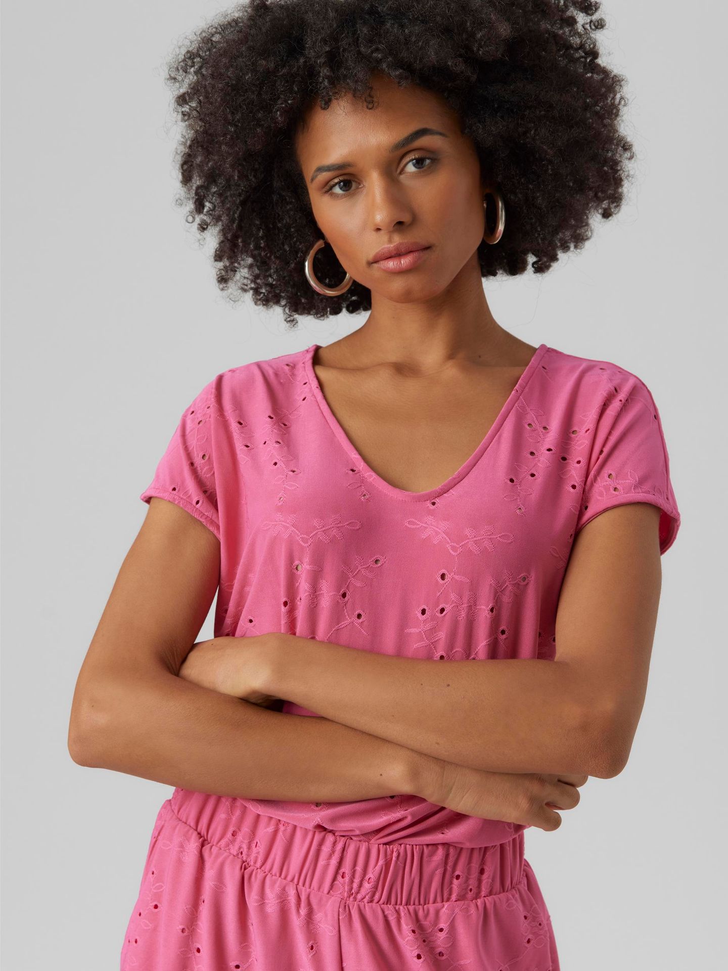 Vero Moda VMCAMIL CAP SLEEVE TOP JRS Pink Yarrow 2900139903020