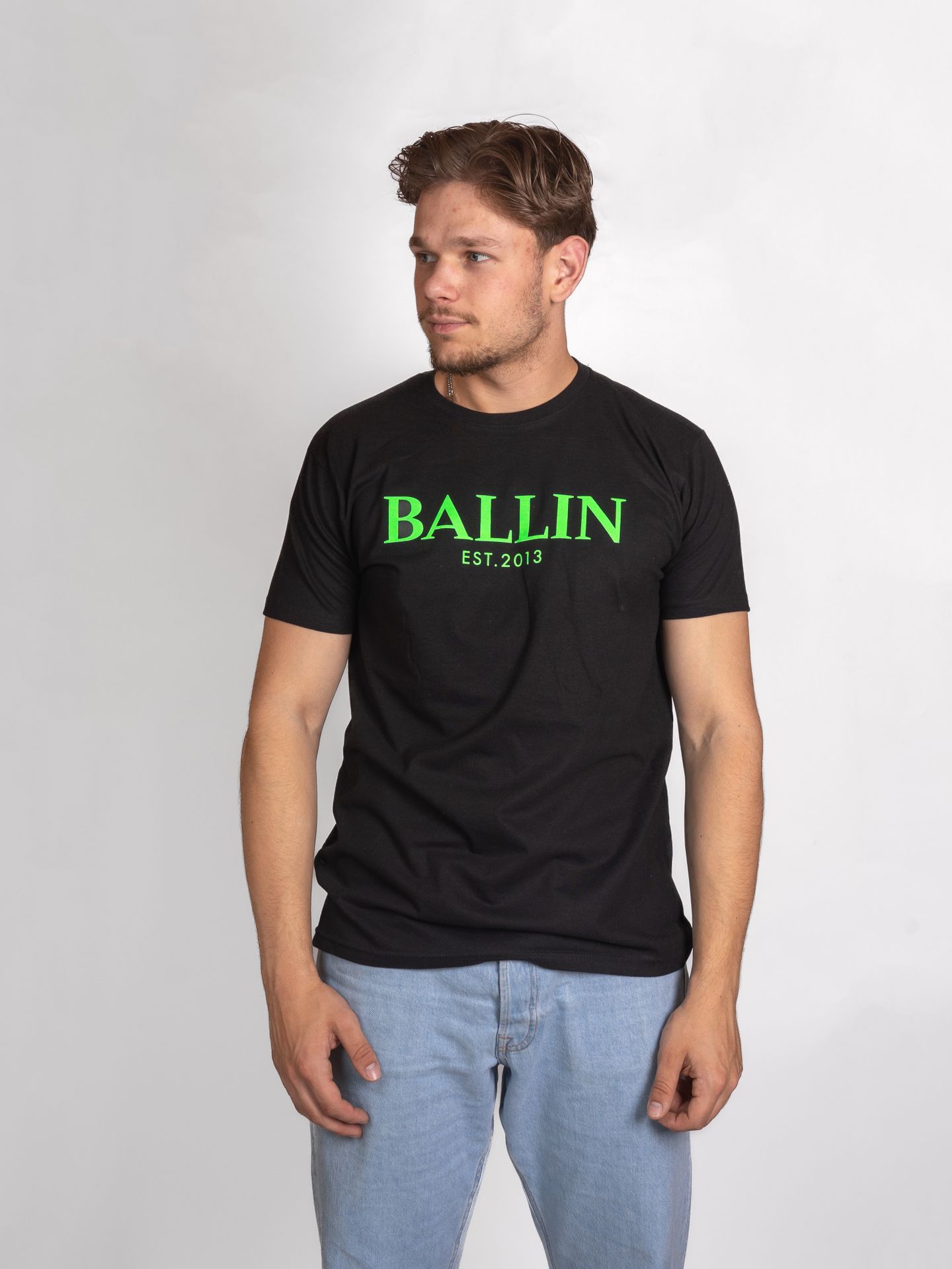 Ballin T-shirt ballin Zwart fluor groen 00104464-ZWARTFLUORGROEN