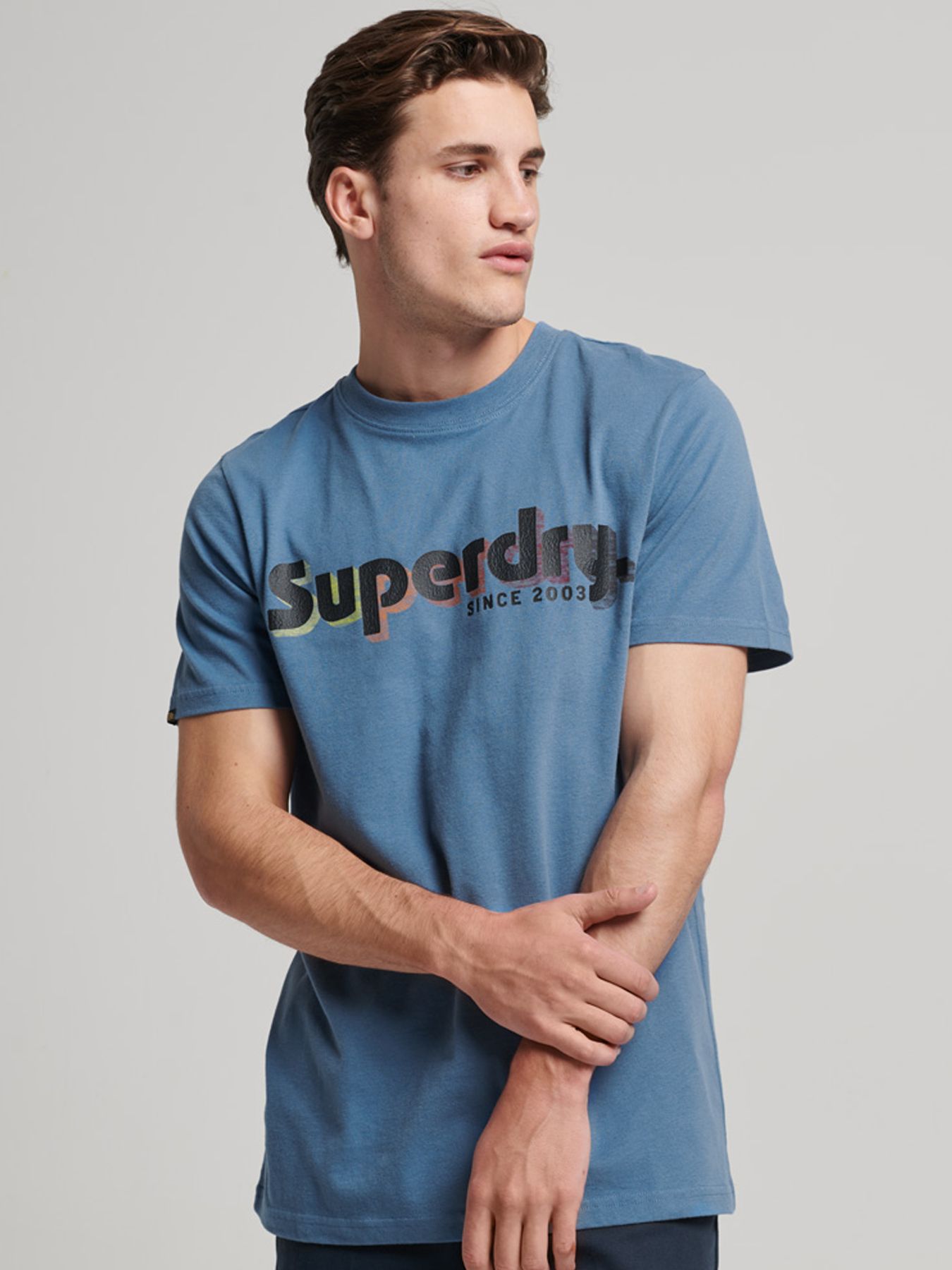 Superdry Terrain logo classic t shirt 9ej Wedgewoo 00104574-9EJ