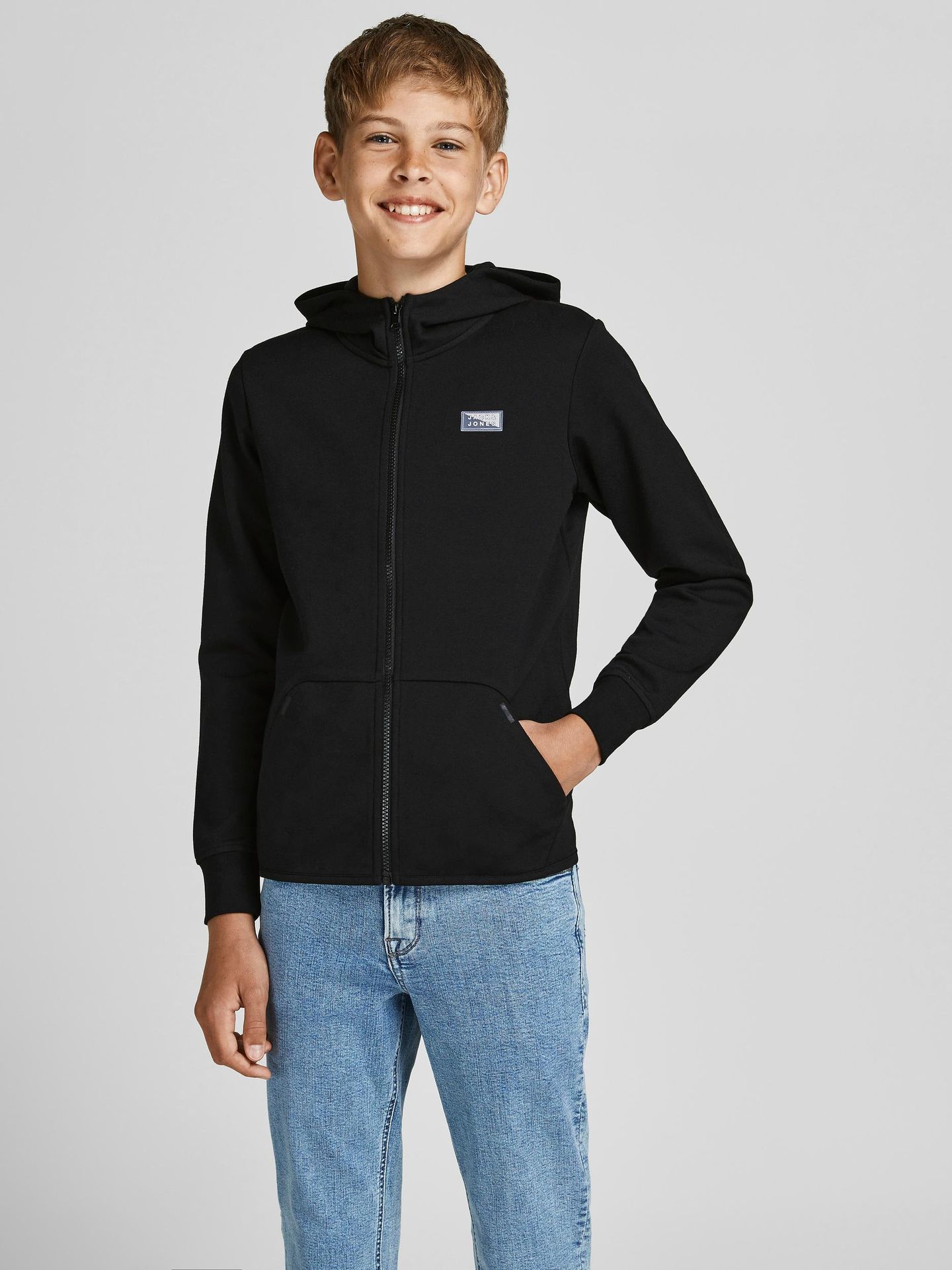 Jack & Jones JCOAIR SWEAT ZIP HOOD NOOS JNR Black 00104598-EKA26011400000232