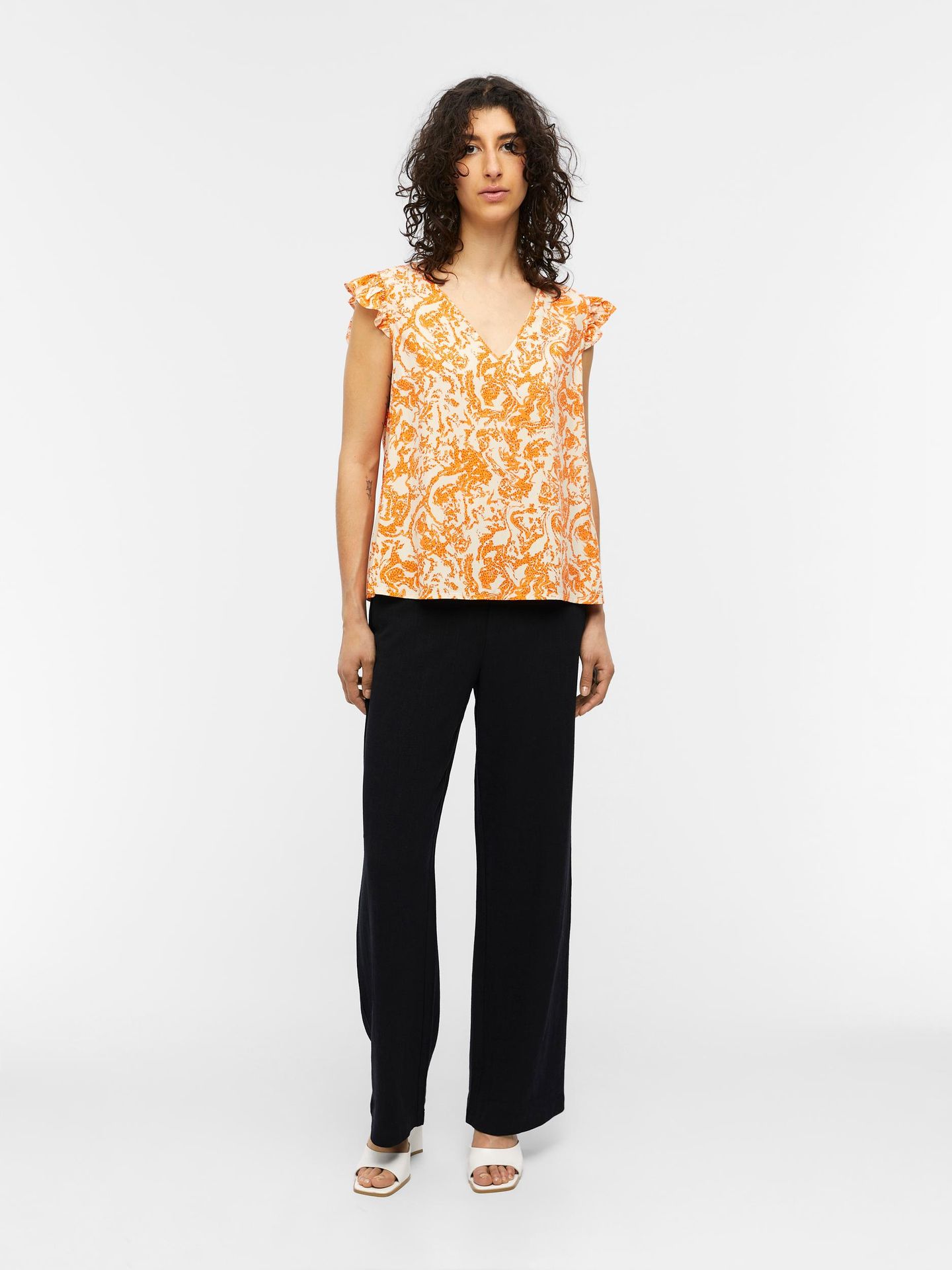 Object OBJIBRA NOUR S/S TOP 126 DIV Nectarine/Cloud dancer 2900140347011 Object OBJIBRA NOUR S/S TOP 126 DIV Nectarine/Cloud dancer 2900140347011
