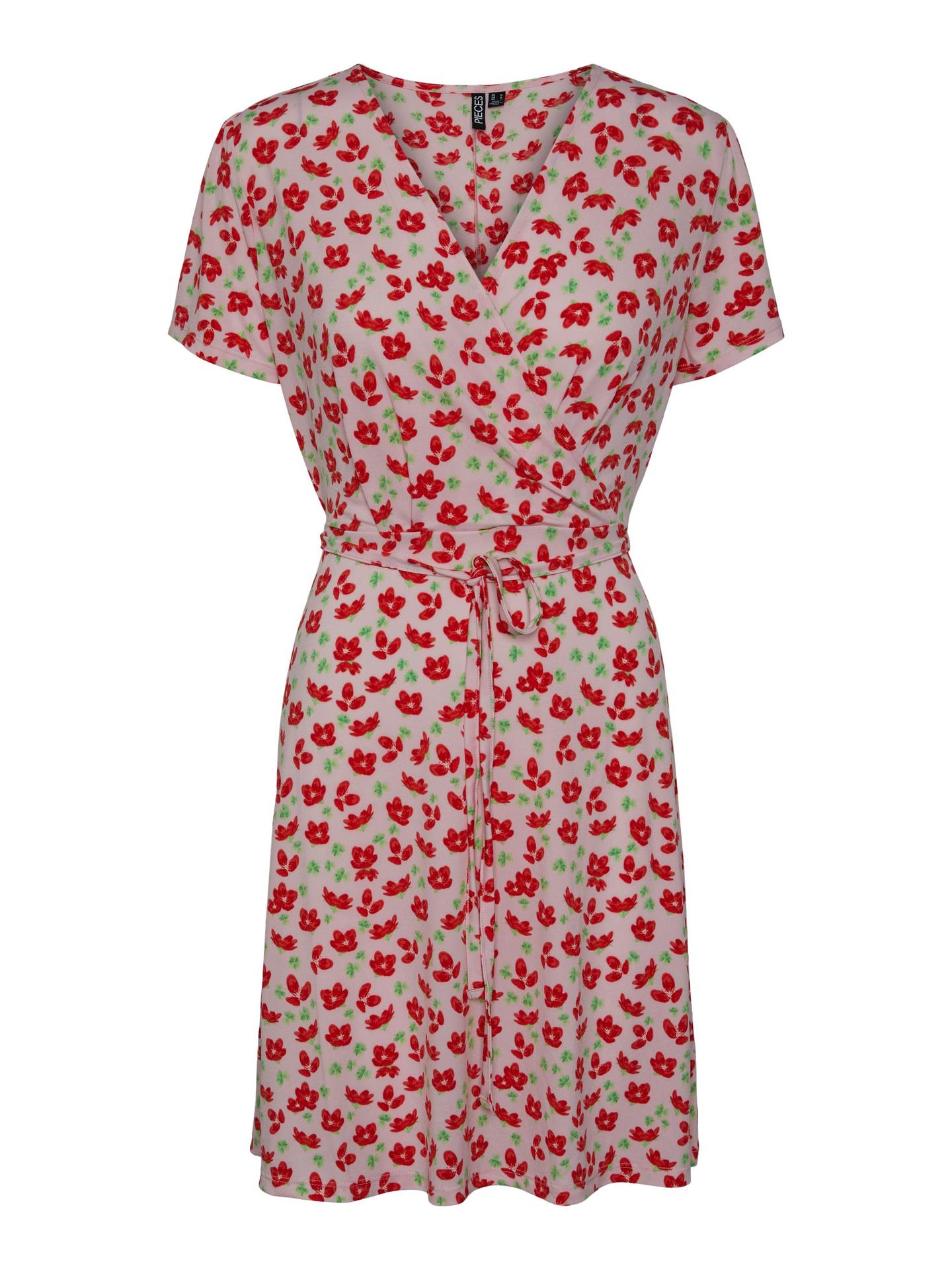 Pieces PCEMANUELLE SS FAKE WRAP DRESS Pink Lady/FLOWER 00104671-EKA26011400001423