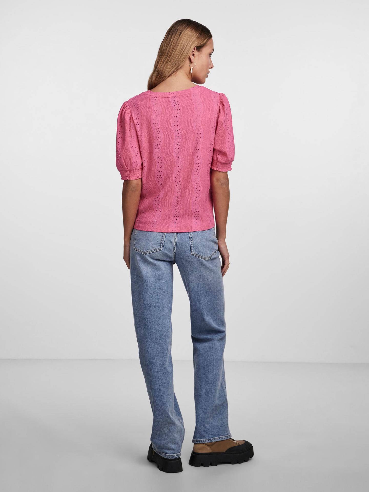 Pieces PCLAYLA 2/4 TOP Shocking Pink 2900140400013 Pieces PCLAYLA 2/4 TOP Shocking Pink 2900140400013