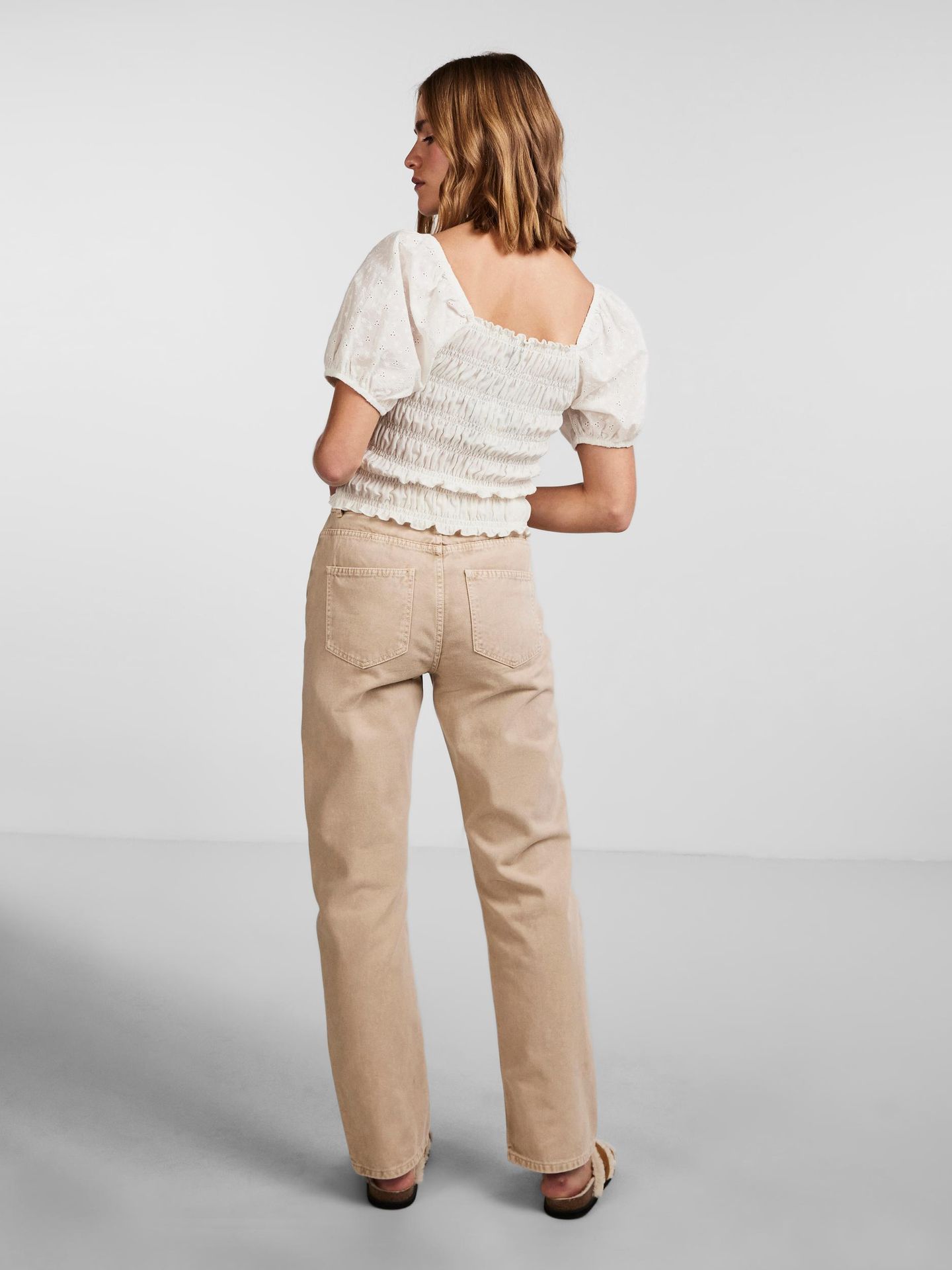 Pieces PCLILIE SS SQUARED NECK TOP Cloud Dancer 2900140403021