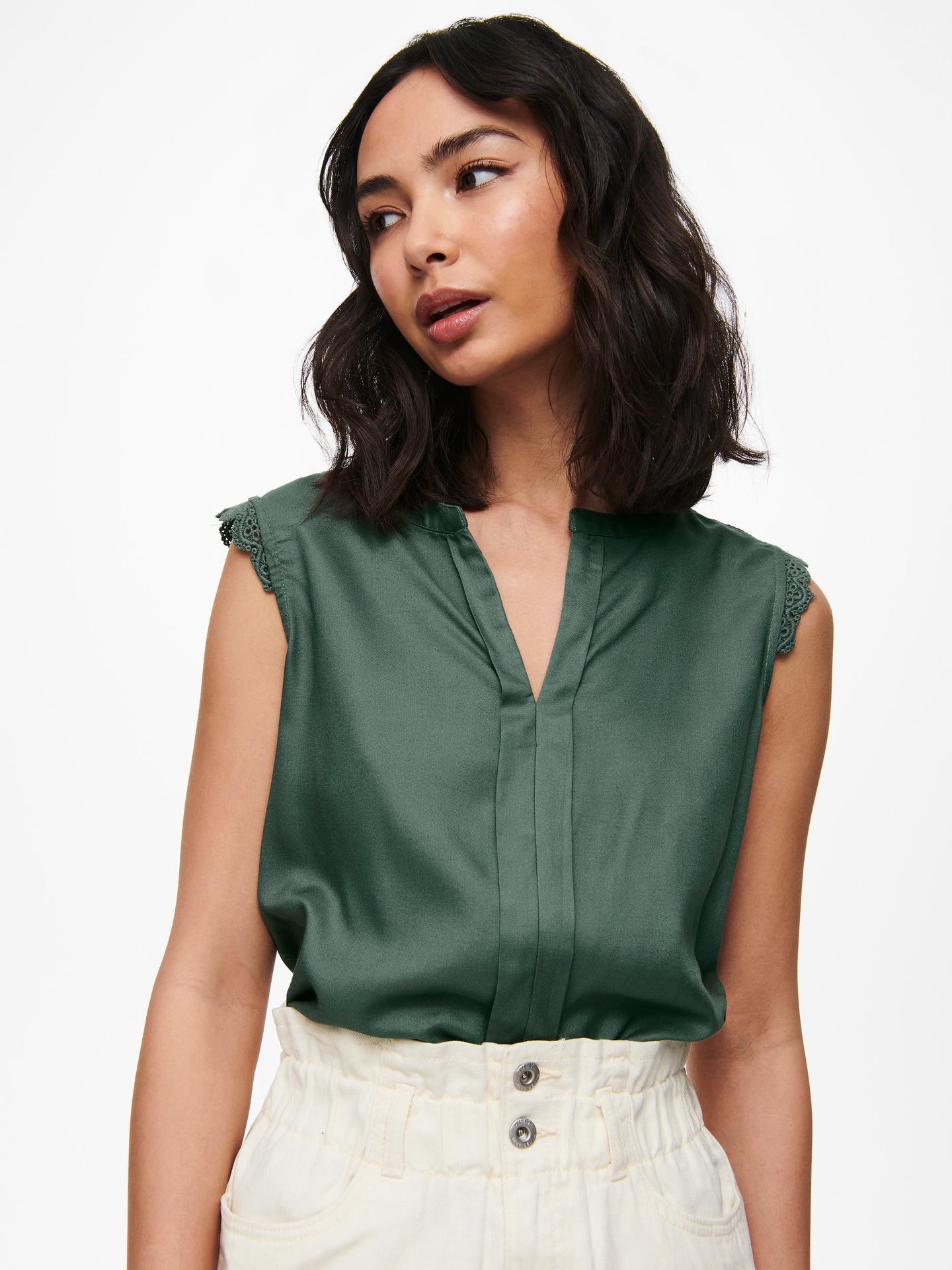 Only ONLKIMMI S/L TOP WVN NOOS Balsam Green 2900140495026