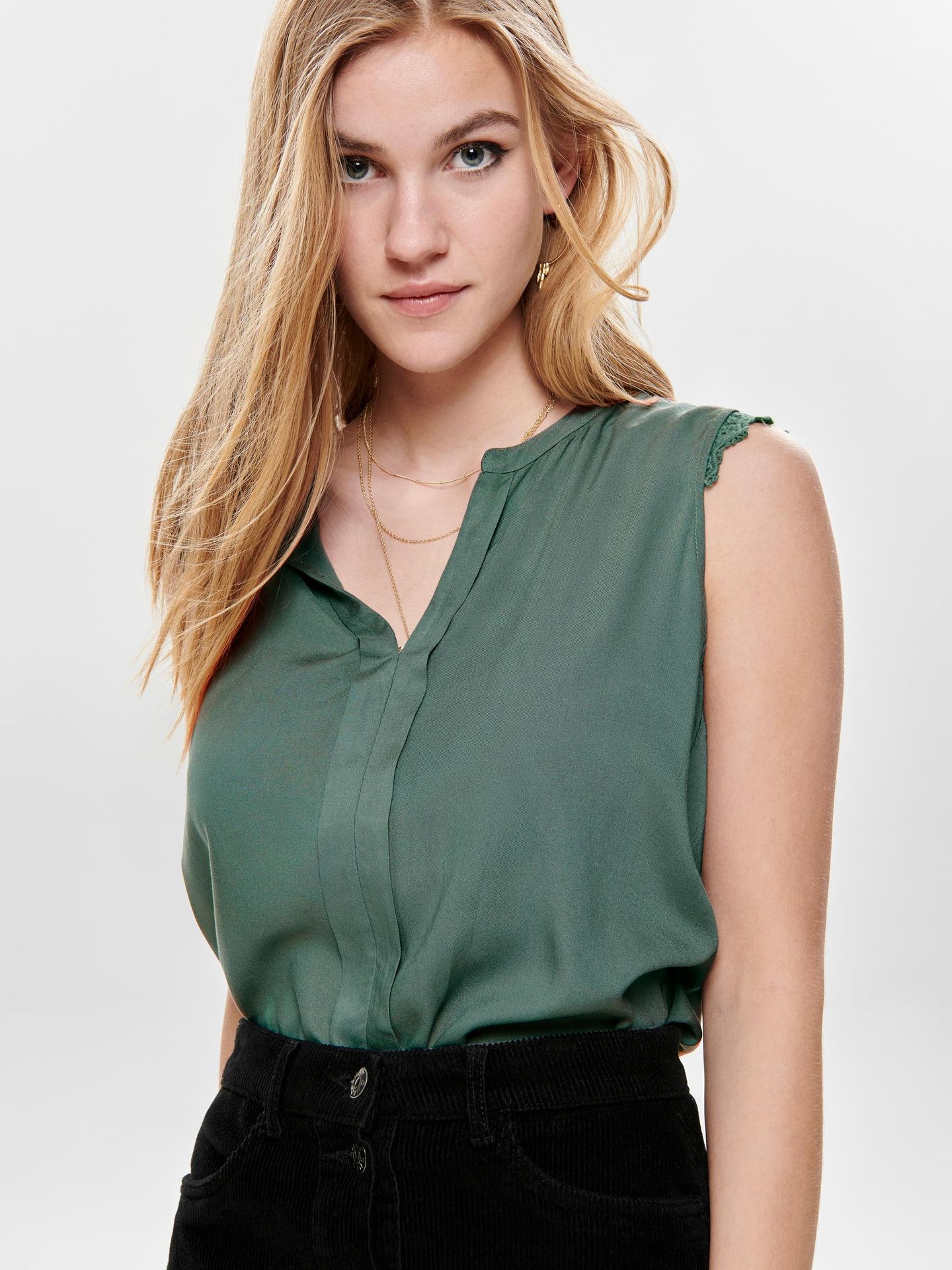 Only ONLKIMMI S/L TOP WVN NOOS Balsam Green 2900140495026