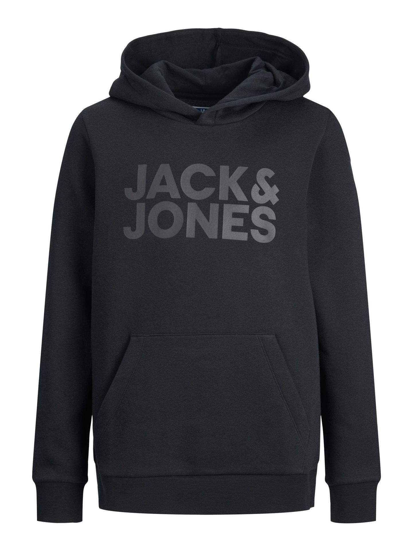 Jack & Jones JJECORP LOGO SWEAT HOOD NOOS JNR Black/JR/lLarge Print/W. Black 00104722-EKA26011400001866