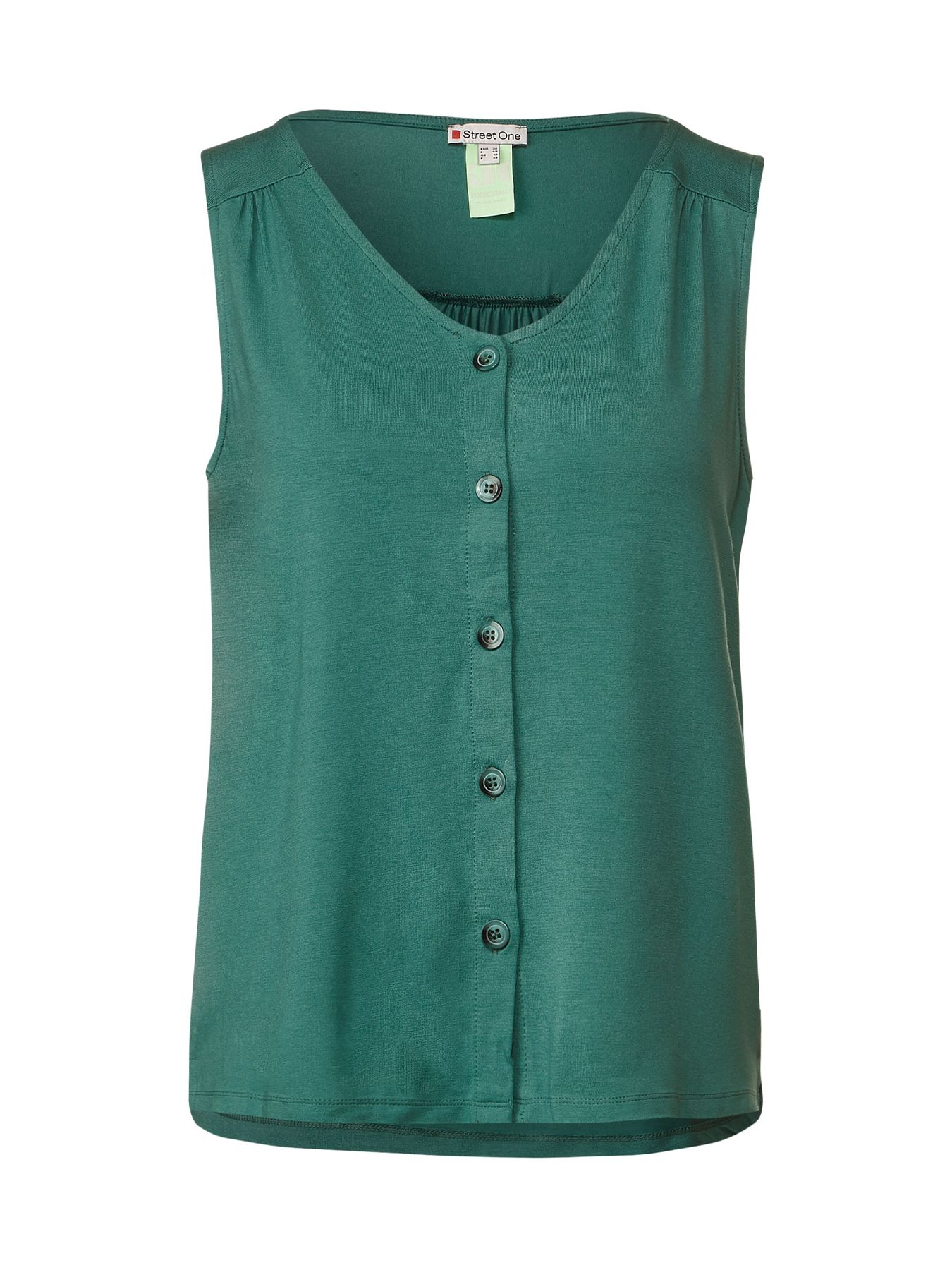 Street-One Jersey top w.button panel GREEN 00104743-GRE