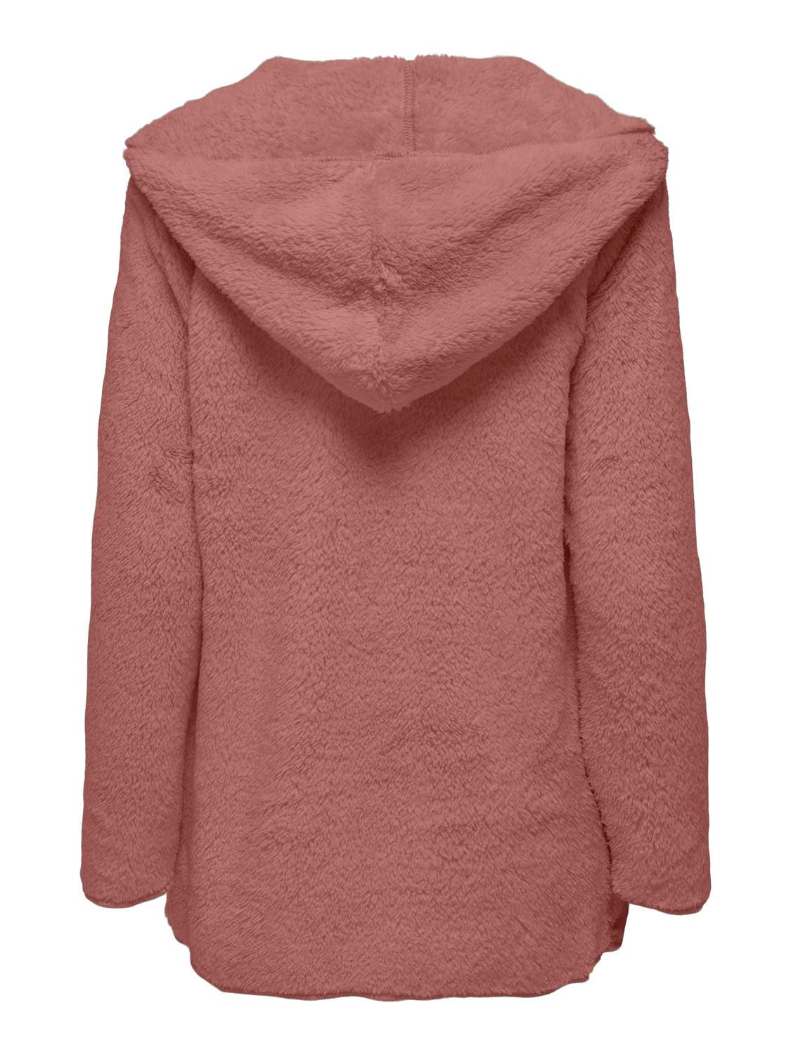 Only ONLCONTACT HOOD SHERPA COAT CC OTW Light Mahogany 2900149616019