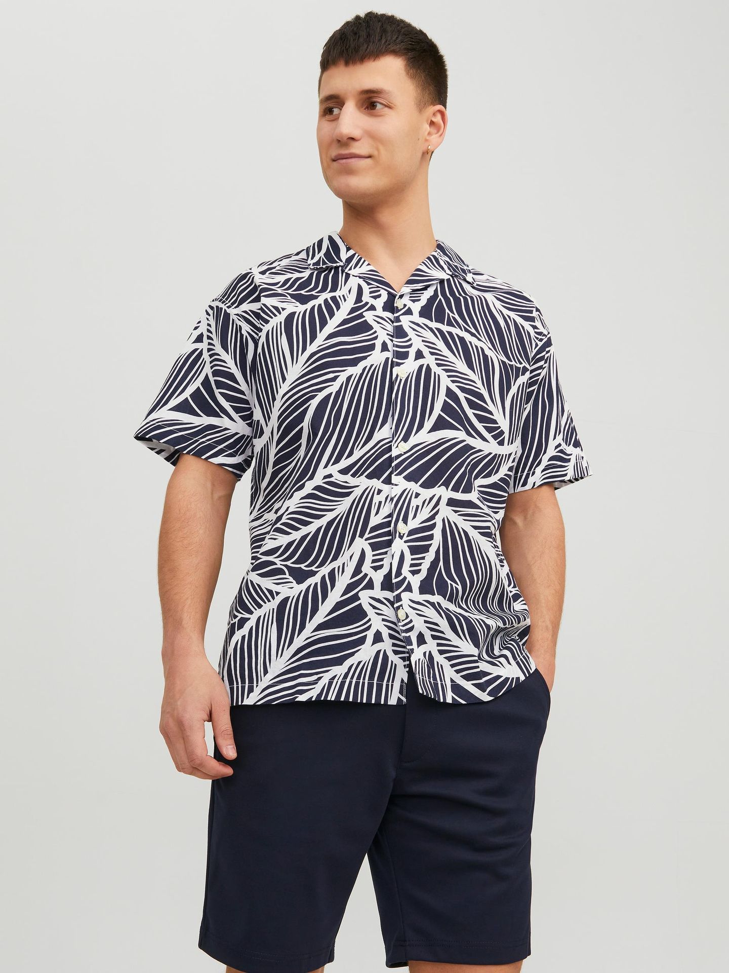 JPRBLASUMMER LINEN LEAF RESORT SHIR