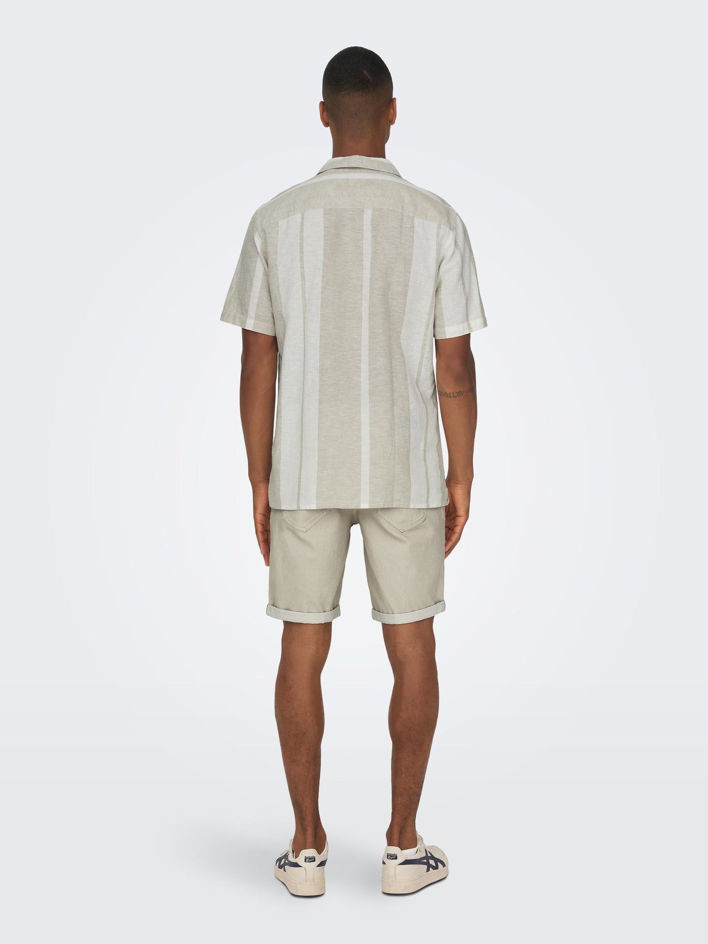 Only & Sons ONSCAIDEN SS STRIPE LINEN RESORT SH Vintage Khaki 2900140610016 Only & Sons ONSCAIDEN SS STRIPE LINEN RESORT SH Vintage Khaki 2900140610016