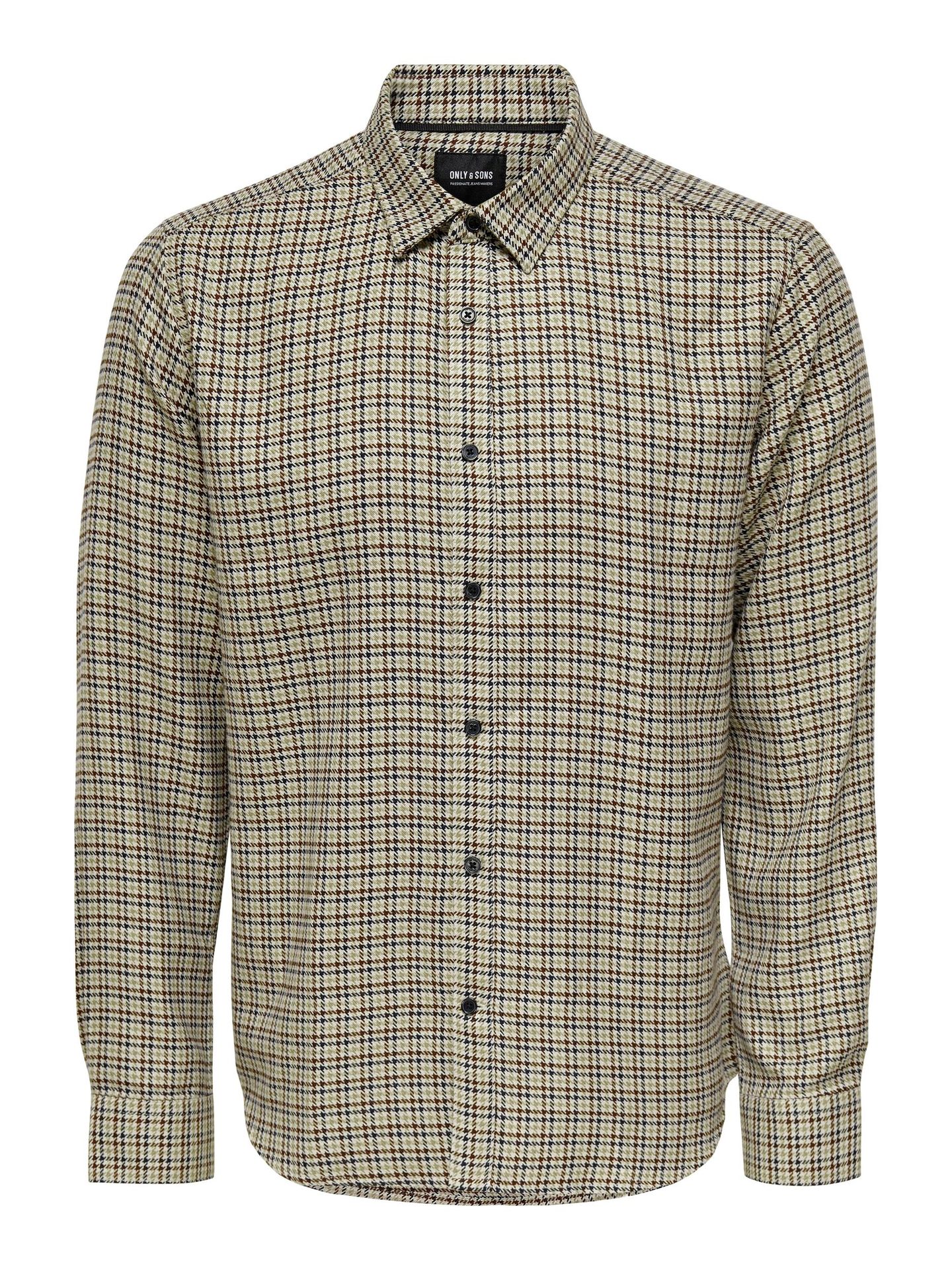 Only & Sons ONSTEVIN LS VISCOSE CHECK REG SHIRT Silver Lining 2900140717029