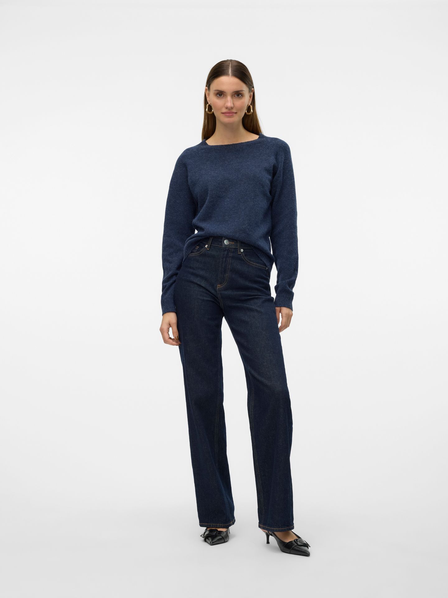 Vero Moda VMDOFFY LS O-NECK BLOUSE GA NOOS Navy Blazer/Mette 2900158797044