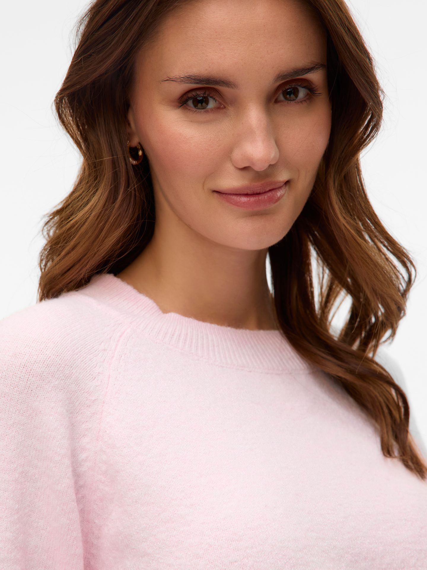 Vero Moda VMDOFFY LS O-NECK BLOUSE GA NOOS Pink-A-Boo/MELANGE 2900162195065