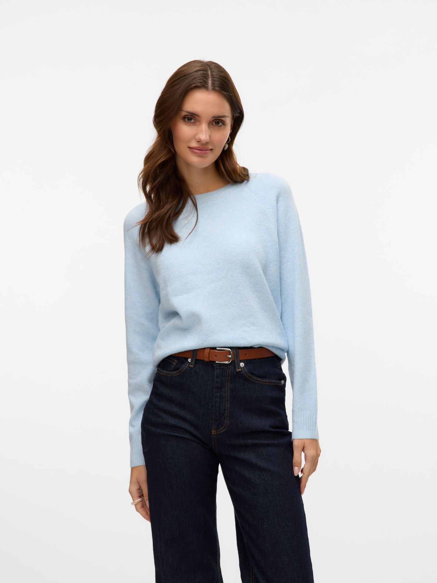 Vero Moda VMDOFFY LS O-NECK BLOUSE GA NOOS Cashmere Blue/MELANGE 00104852-EKA26011400003188