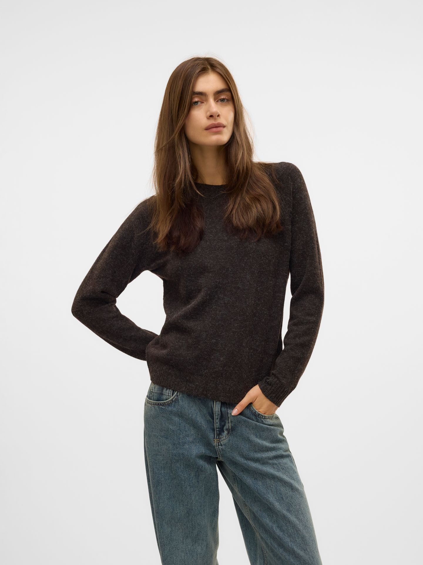 Vero Moda VMDOFFY LS O-NECK BLOUSE GA NOOS Chocolate Torte/GOLD LUREX 00104852-EKA26011400003639