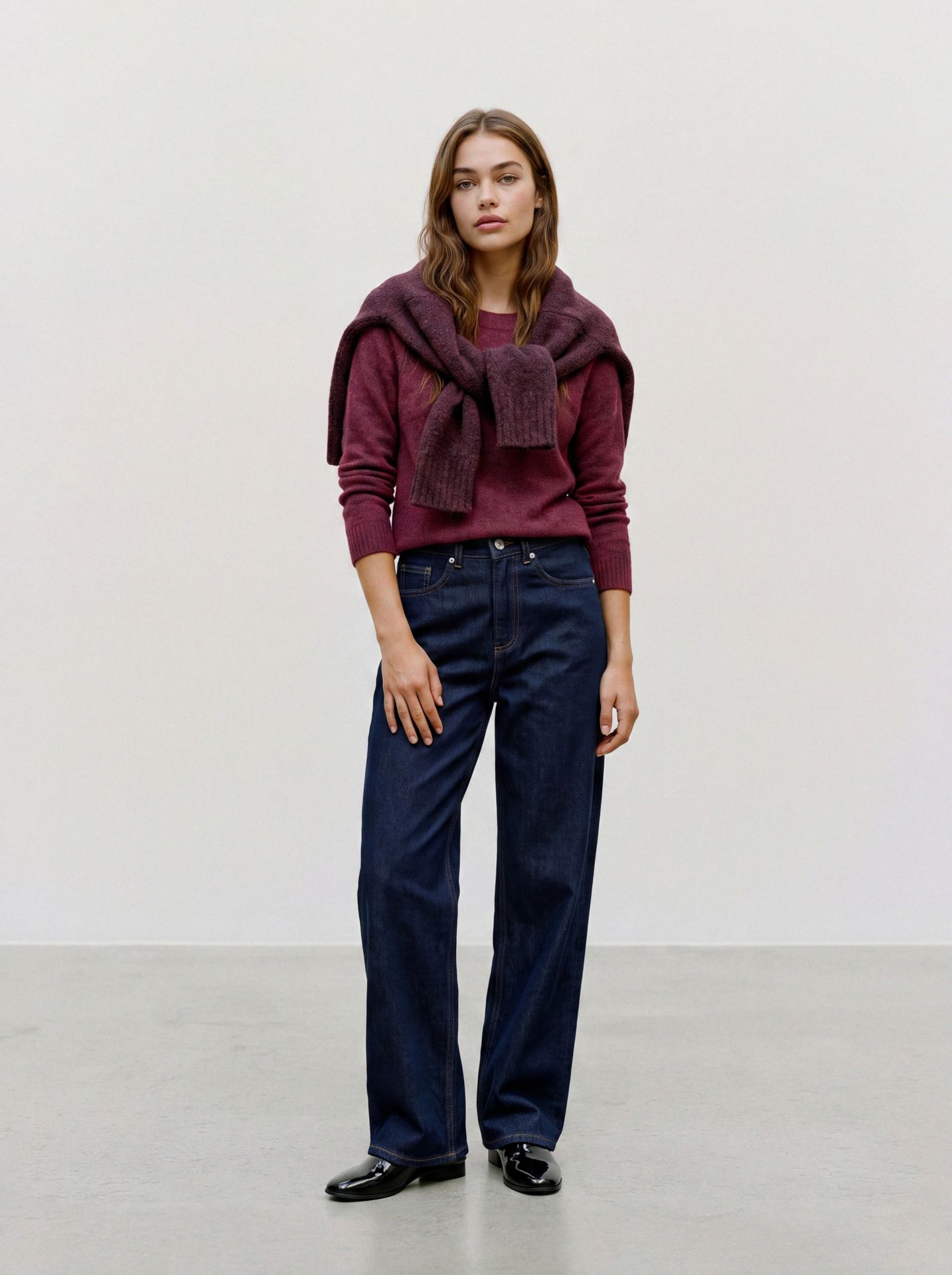Vero Moda VMDOFFY LS O-NECK BLOUSE GA NOOS Windsor Wine/(CL062) W. SILVER SEQU 2900170098037