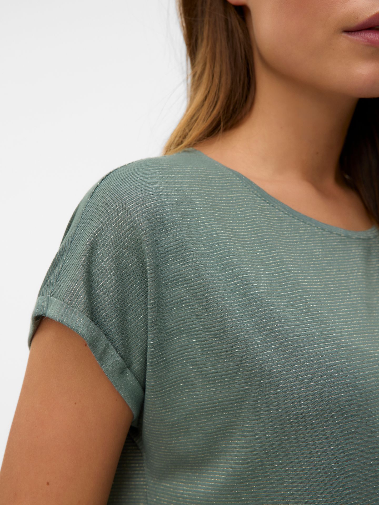 Vero Moda VMLAVA PLAIN SS TOP LUREX STRIP GA Laurel Wreath/Gia 2900158091012