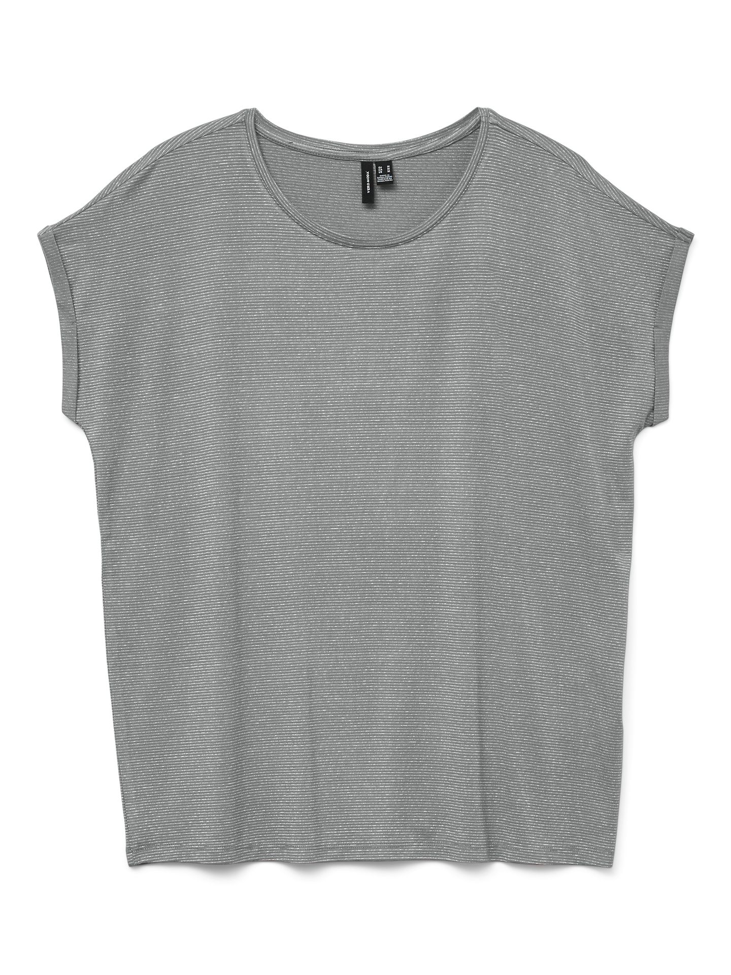 Vero Moda VMLAVA PLAIN SS TOP LUREX STRIP GA Griffin/SILVER LUREX 00104853-EKA26011400003003